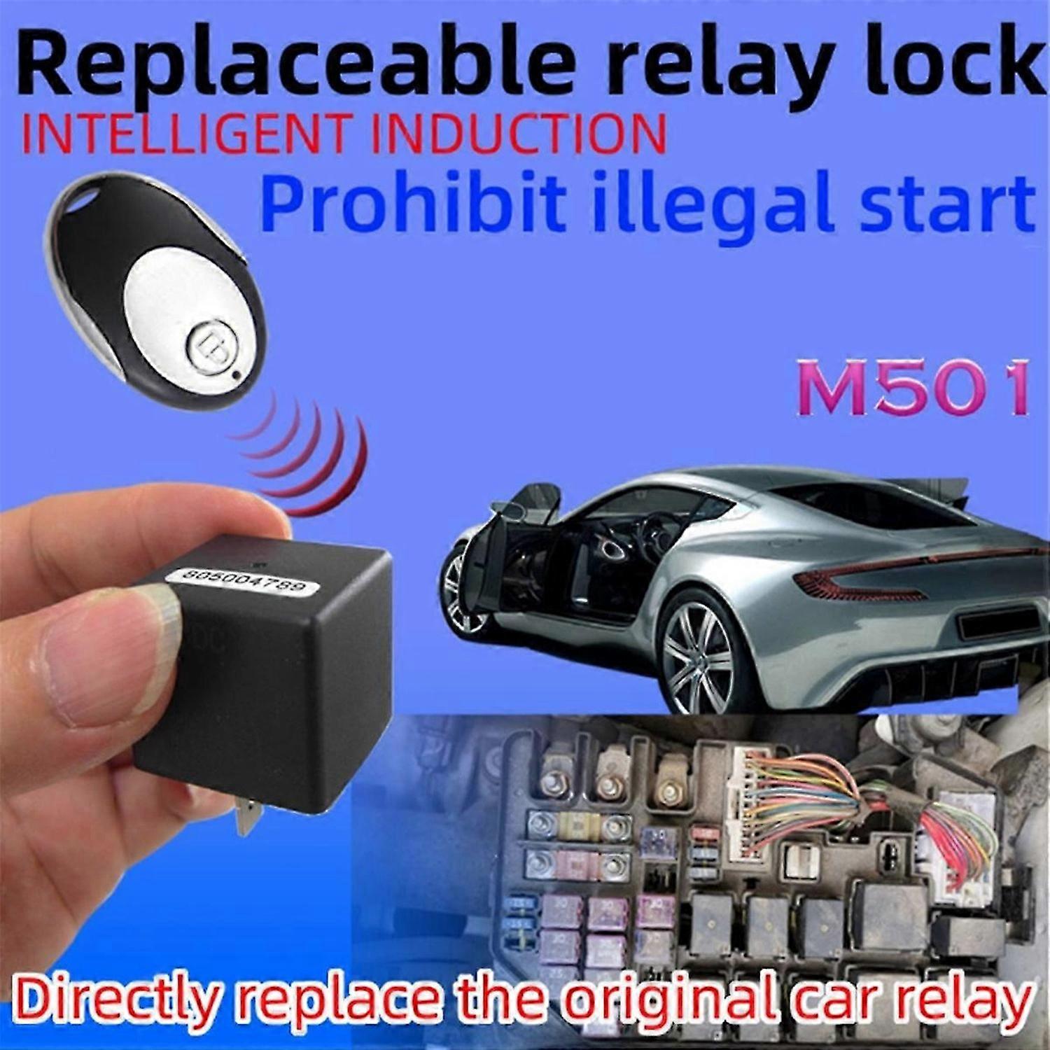 12V Wireless Immobilizer Car Engine Lock Intelligent Security Anti-Theft System Replaceable Relay Sh