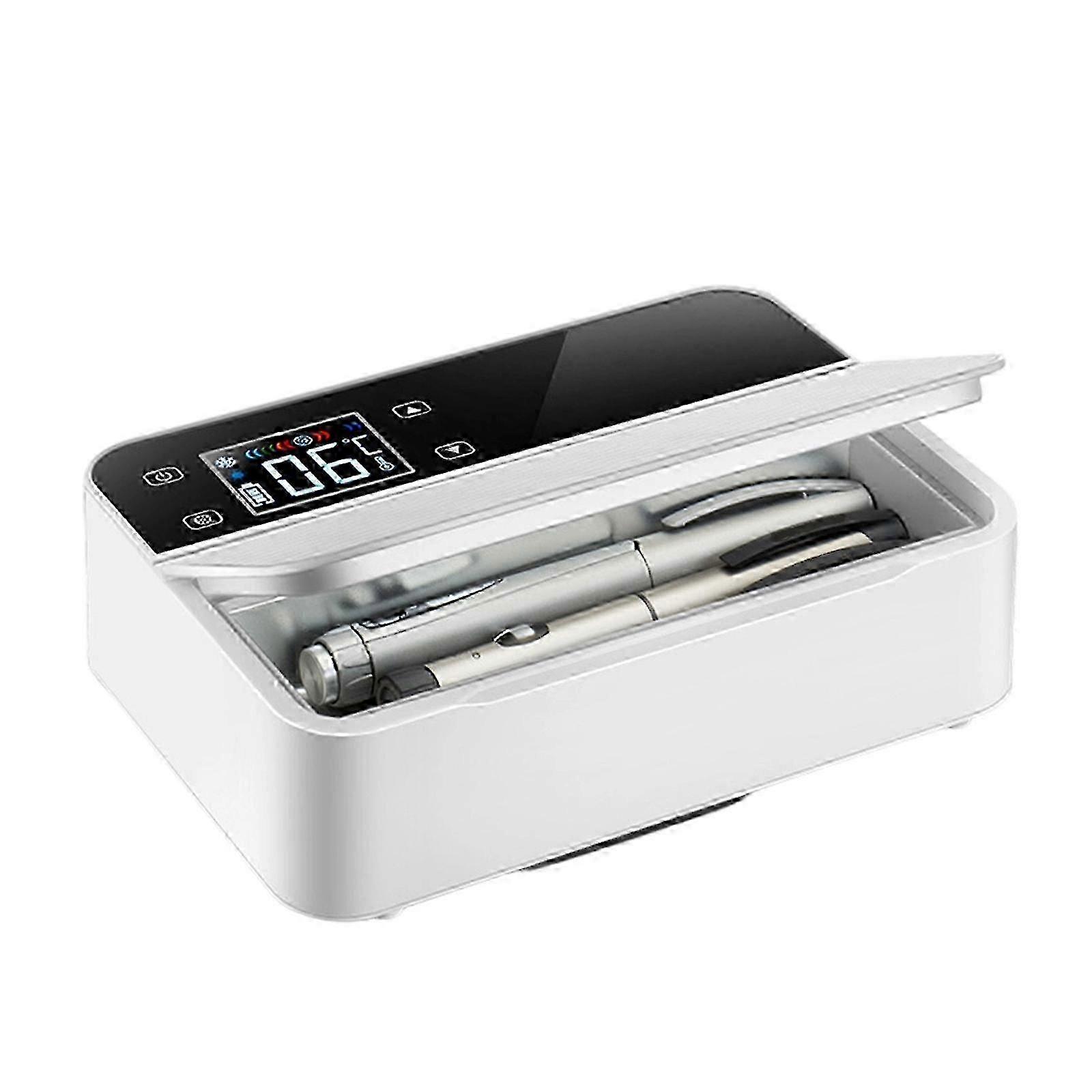 Portable Medicine Refrigerator 0 to 10°C Temperature Control Compact Drugs Cooling Box with LCD Display for Medcine Vials