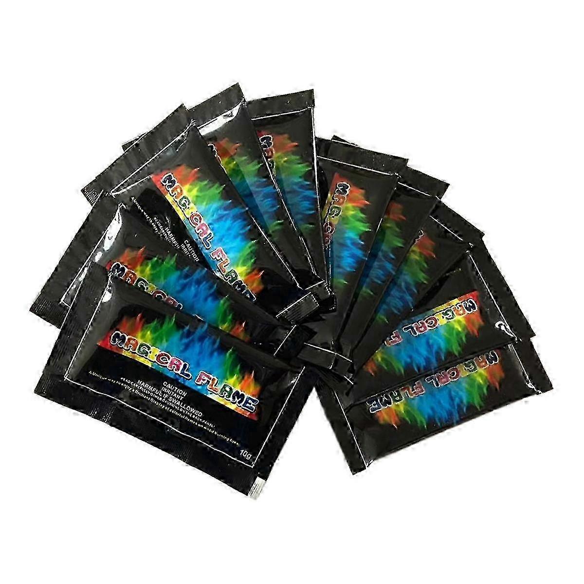 10pcs Color Changing Fire Packets,Non- Powder for Fire Pits, Bonfires, and Fireplaces,Safe and Vibrant Flame Colors