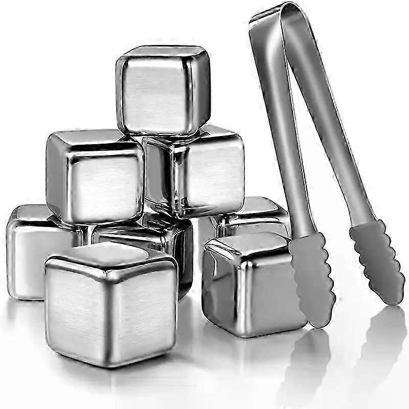 Stainless Steel Ice Cubes, Reusable Chilling Stones for Whiskey Wine, Keep Your Drink Cold Longer, SGS Test Pass