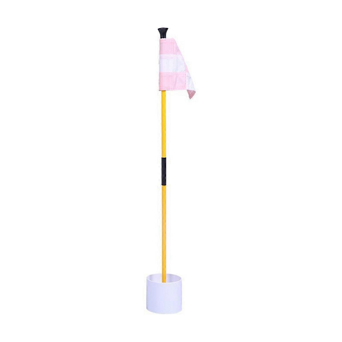 Pink and white Golf green flag, colorful two-section checkered