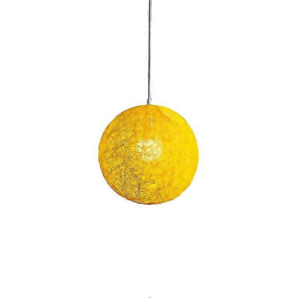 For Bamboo Rattan And Jute Ball Chandelier Individual Creativity Spherical Rattan Nest Lampshade Eas