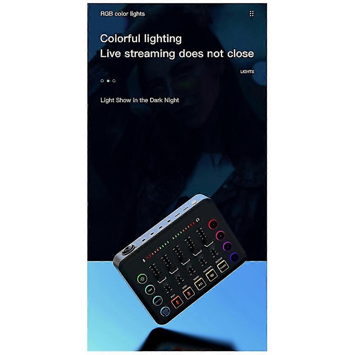 For 48v Sound Card Audio Mixer With Xlr Mic Interface For Podcasting