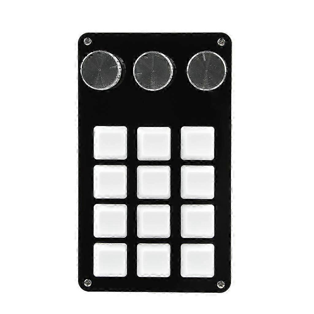 12 Keys Programmable Keyboard,Multifunctional Mechanical Gaming Keyboard 3 Knob