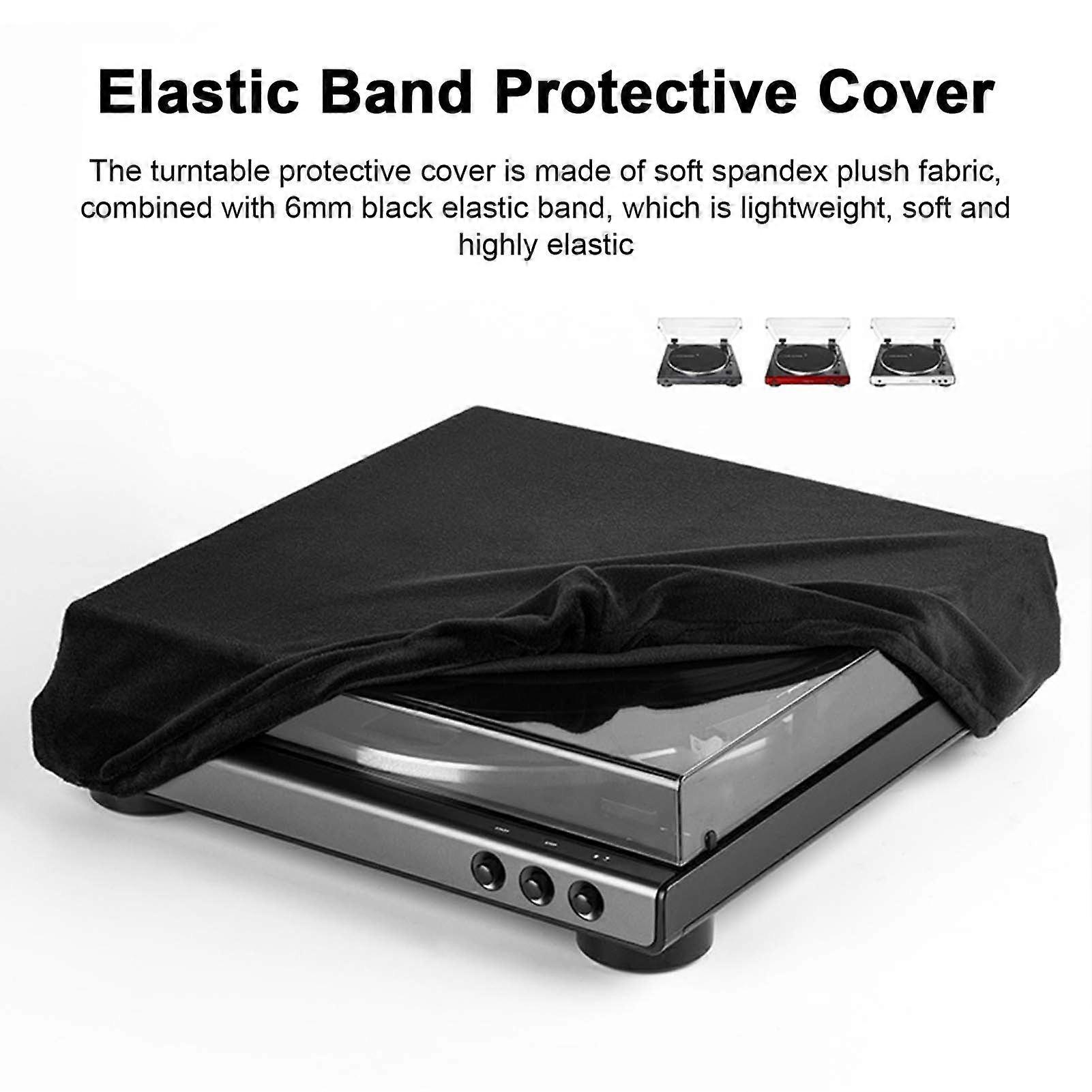 Xeyise Turntable Dust Cover with Elastic Band Turntable Dustproof Protective Cover Turntable Sleeve Protector for Audio-Technica AT-LP60XBT