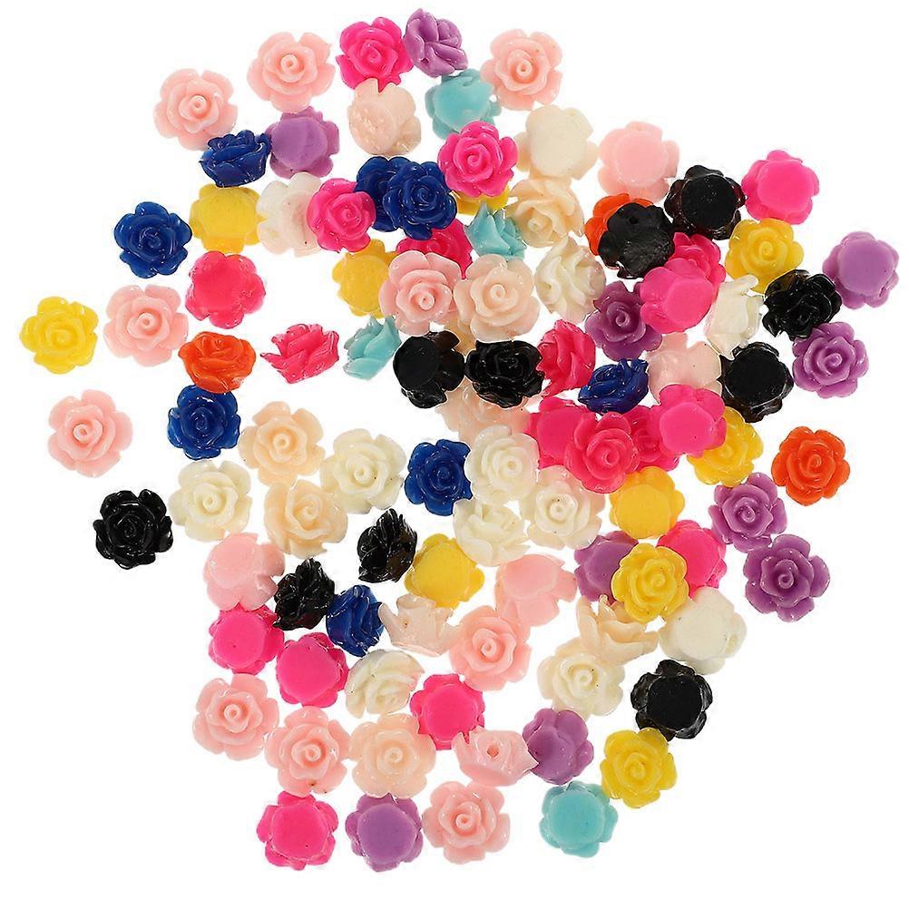Resin Rose DIY Materials for Earring DIY Rose Charm 100Pcs Mixed Colors