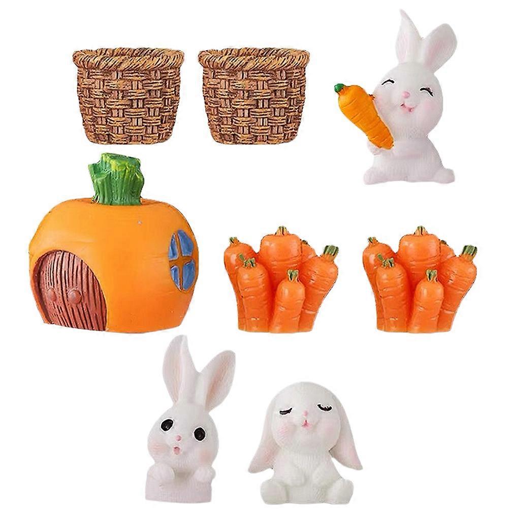 Rabbit Ornament Miniature Easter Decoration for 16Pcs Home Decor