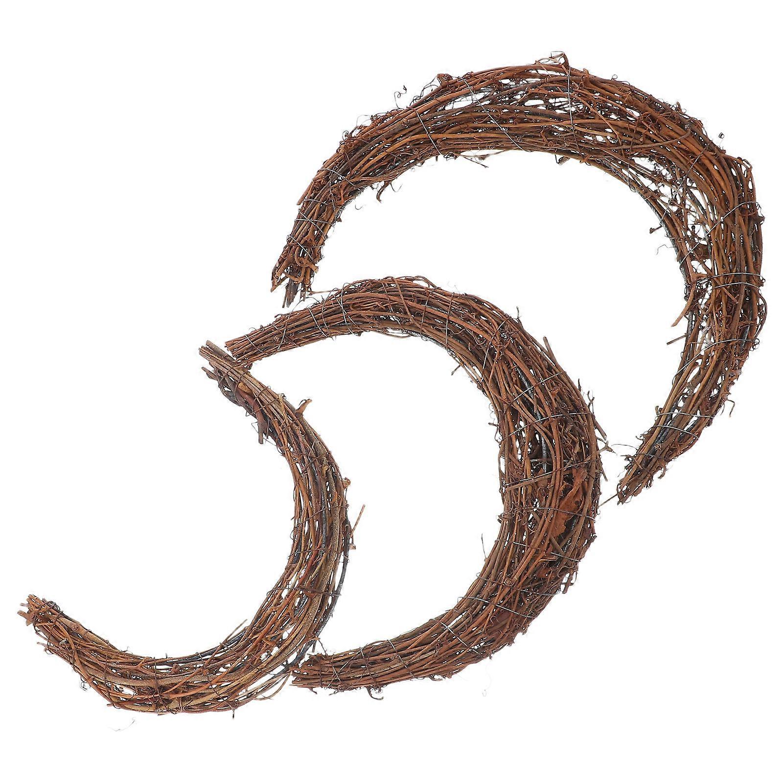 Crescent Shape Rattan Twig Wreath 12 Pcs DIY Floral Garland Making For Halloween Thanksgiving 20.00X18.00X5.00CM Intricate Design