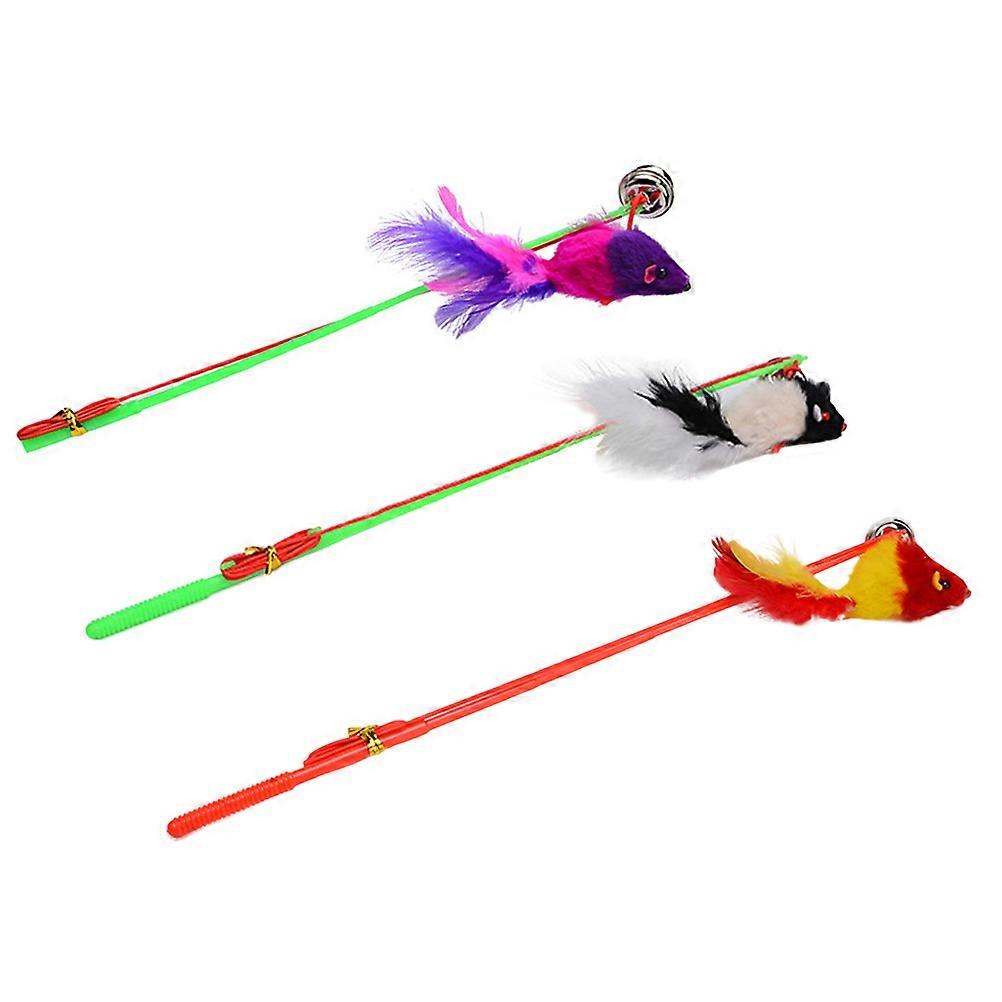 Pet Cat Toy Elastic Rope Cat Playing Stick 9Pcs Kitten Training Wand