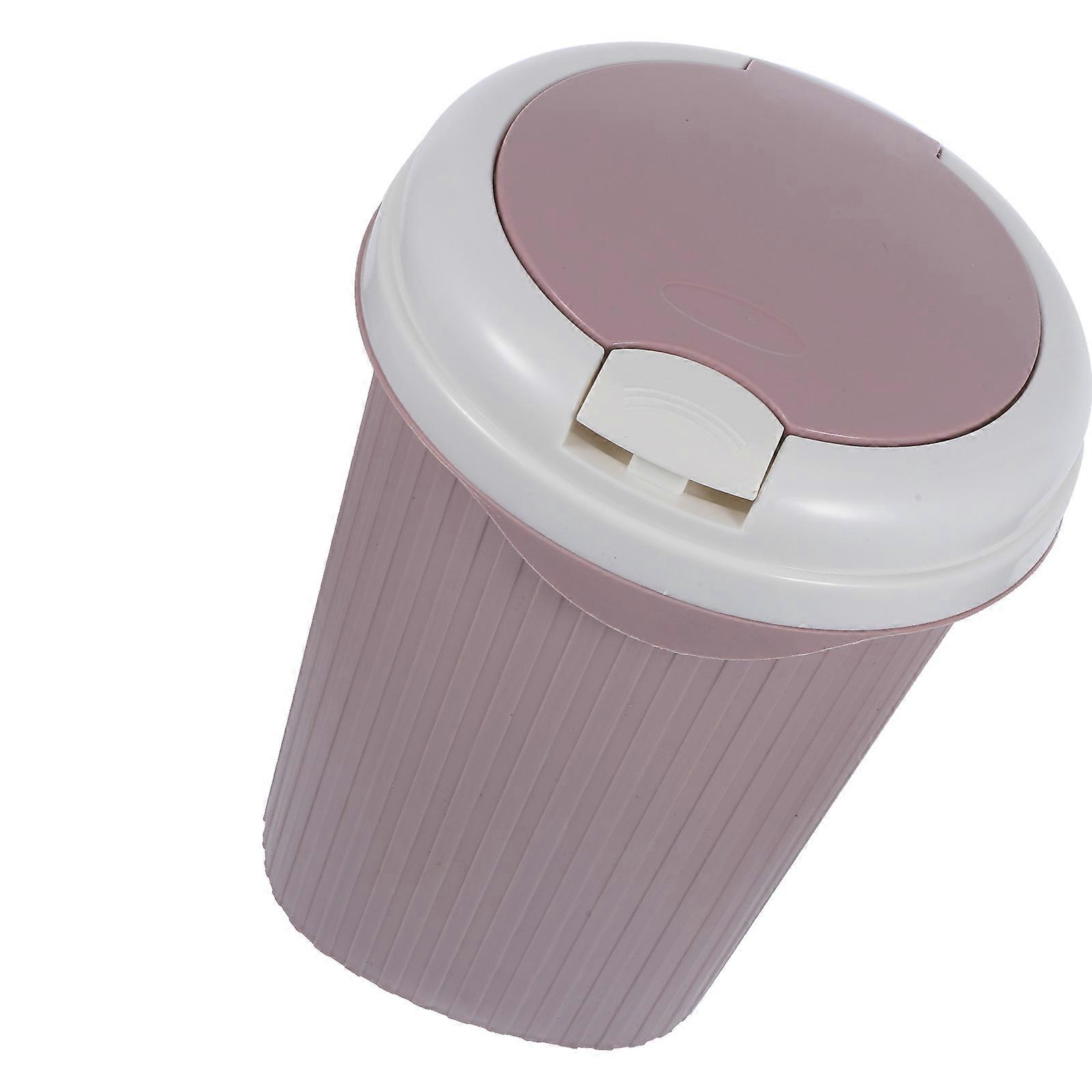 Home Trash Holder Plastic Trash Can for Storage Small Pink Container