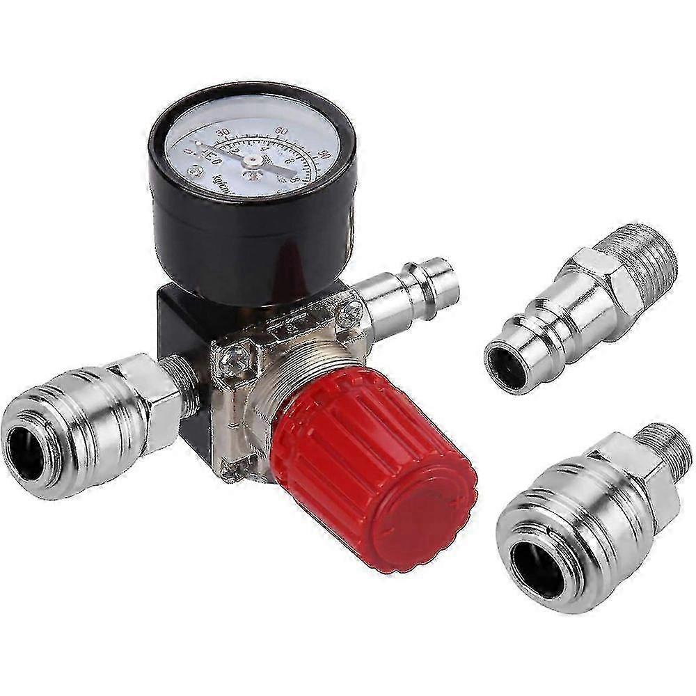 2025 HJyang Air Pressure Regulator Three Way Valve 175psi 12bar 1/4 Inch Air Pressure Gauge Regulator For Compressor (new 3 Way Valve) IKD