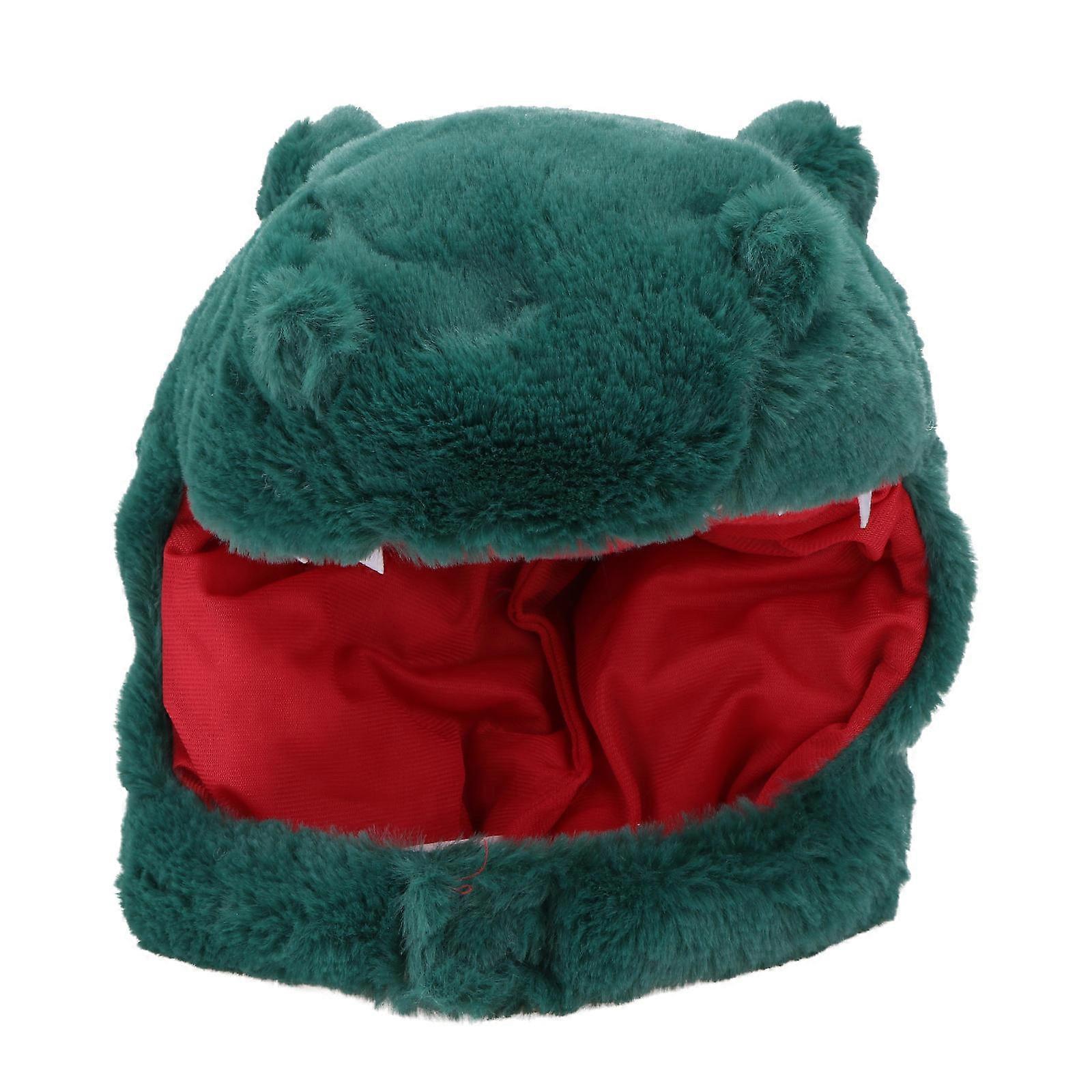 Winter Warm Hat Dinosaur Shaped Hat for 2Pcs Green Decorative Headgear