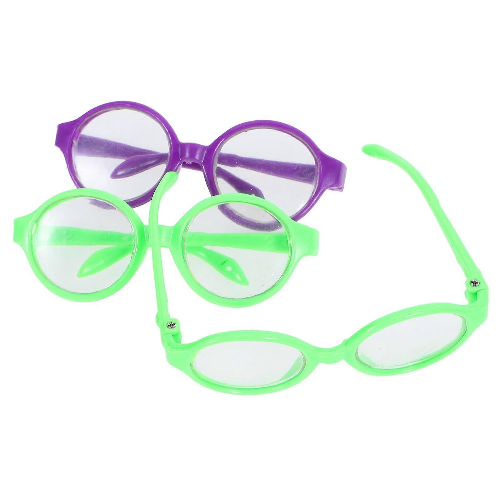 Doll Eyeglasses Plastic Props for Decor 12Pcs Assorted