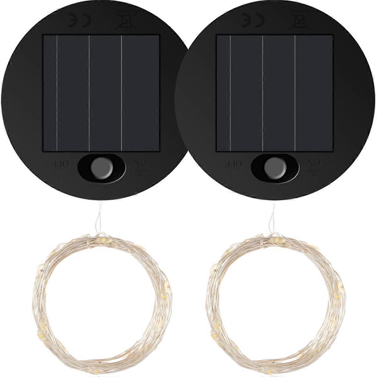 2Pcs Solar Light Replacement Top LED Solar Panel Lantern Lid