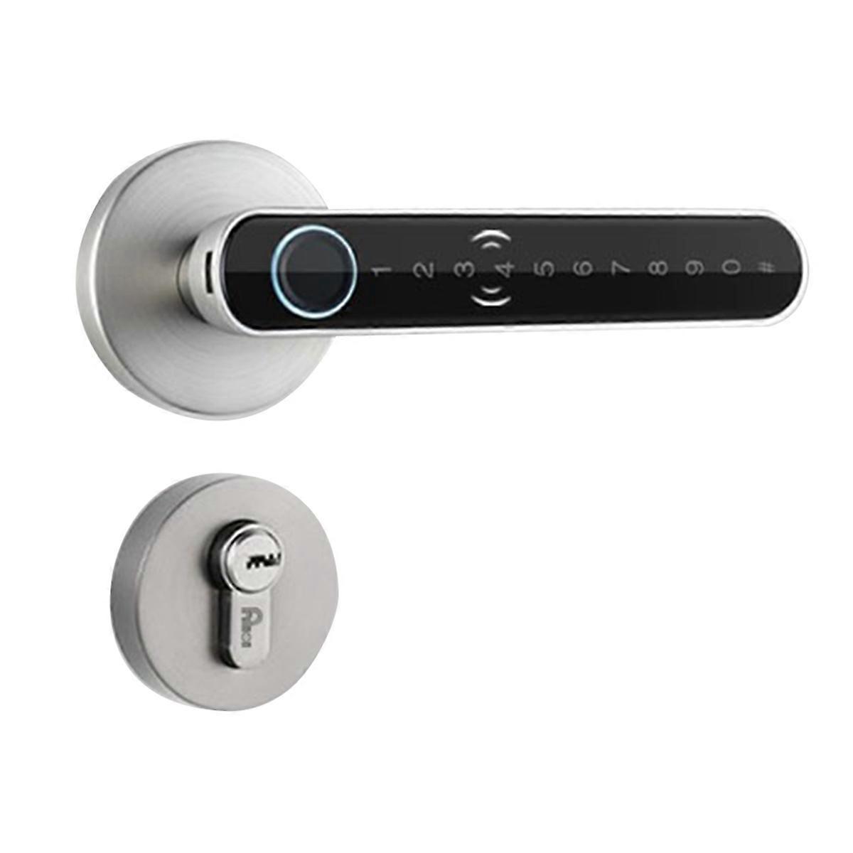 Split Lever Door Lock Keyless Bluetooth Fingerprint Door Lock Silver
