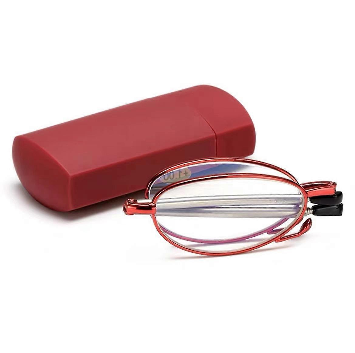 Foldable Computer Spring Hinge Readers for Women Man 200 degrees  Anti UV Glare Red Reading Glasses Blue Light Blocking