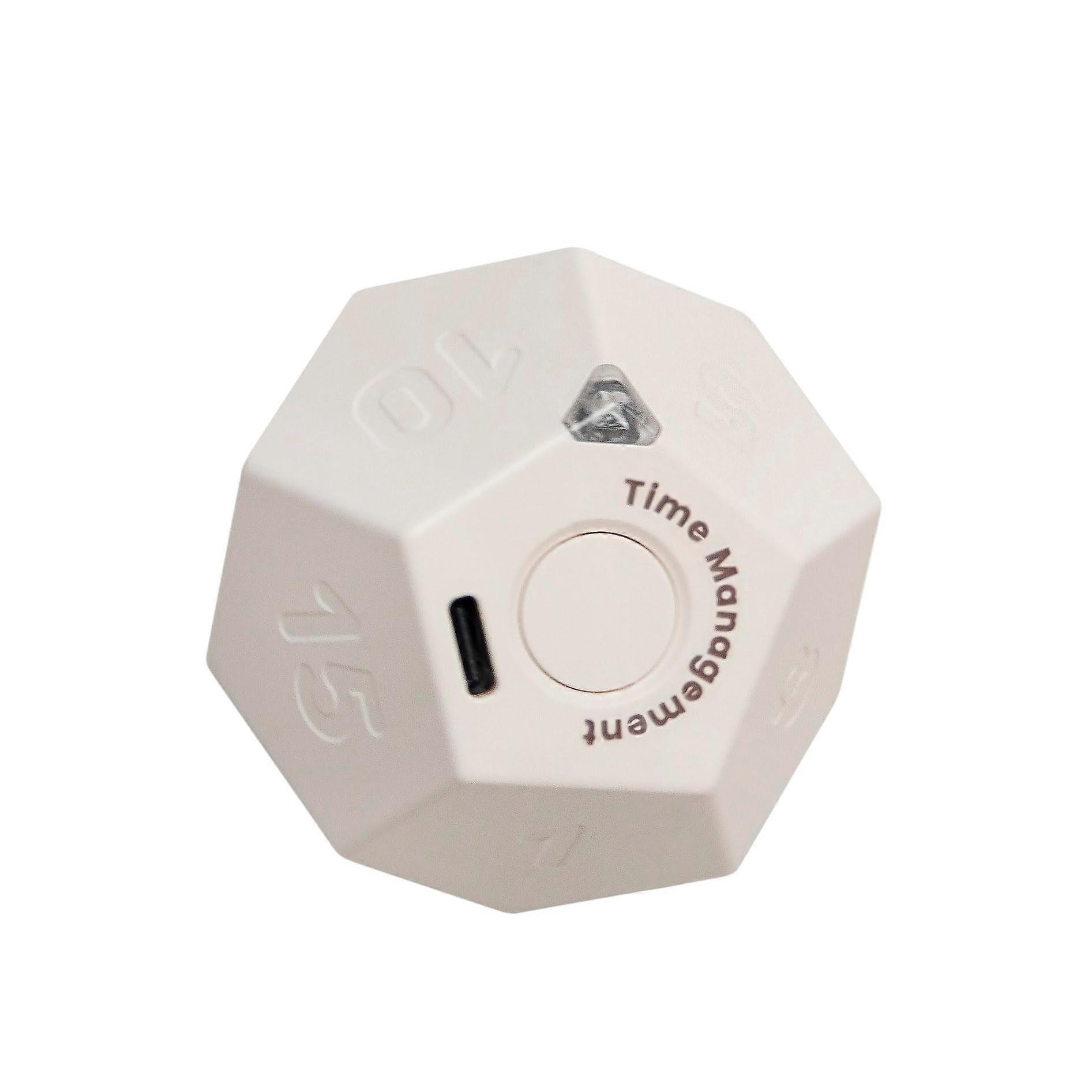 Mini 12 Sided Cube Timer 11 Preset Times Pomodoro Timer White Desk Timer ADHD Management Study Workout Kitchen