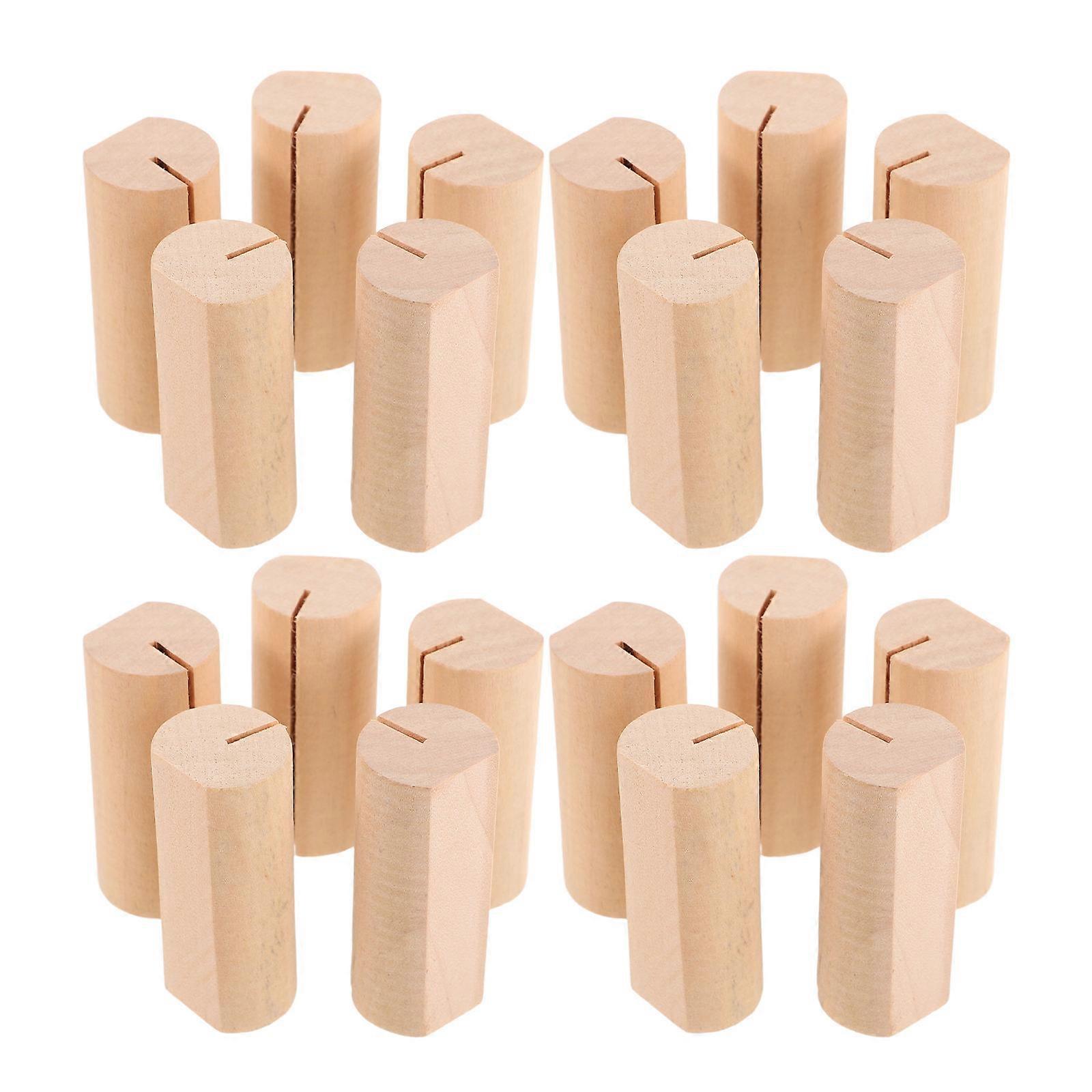 Wooden Table Number Card Holder for Business Cards 40Pcs Rustic Style