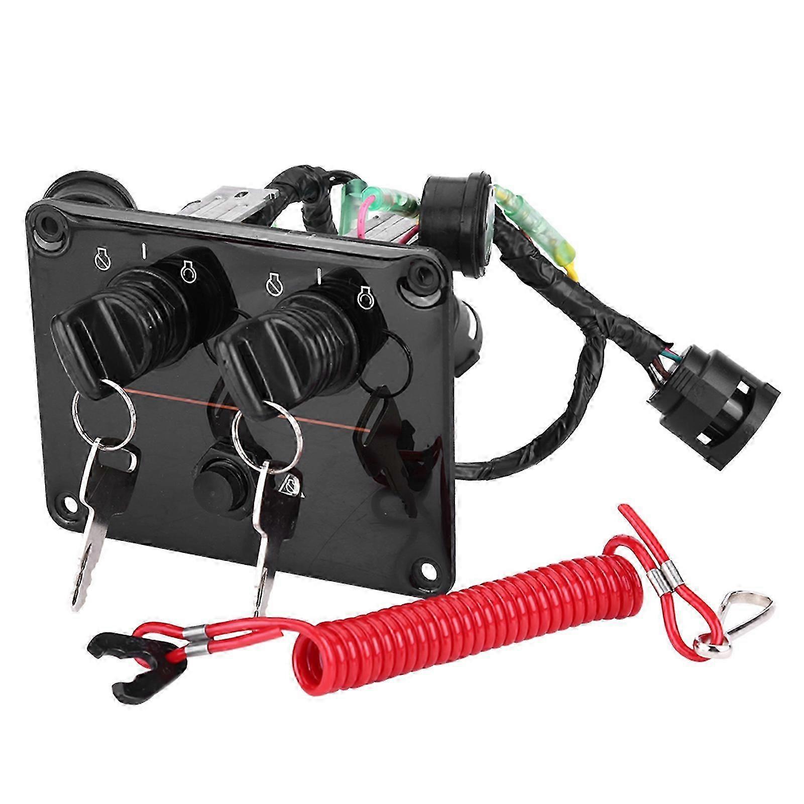 Dual Engine Key Switch Panel Switch Assembly for Yamaha Outboard Engines 6K1-82570-08-00