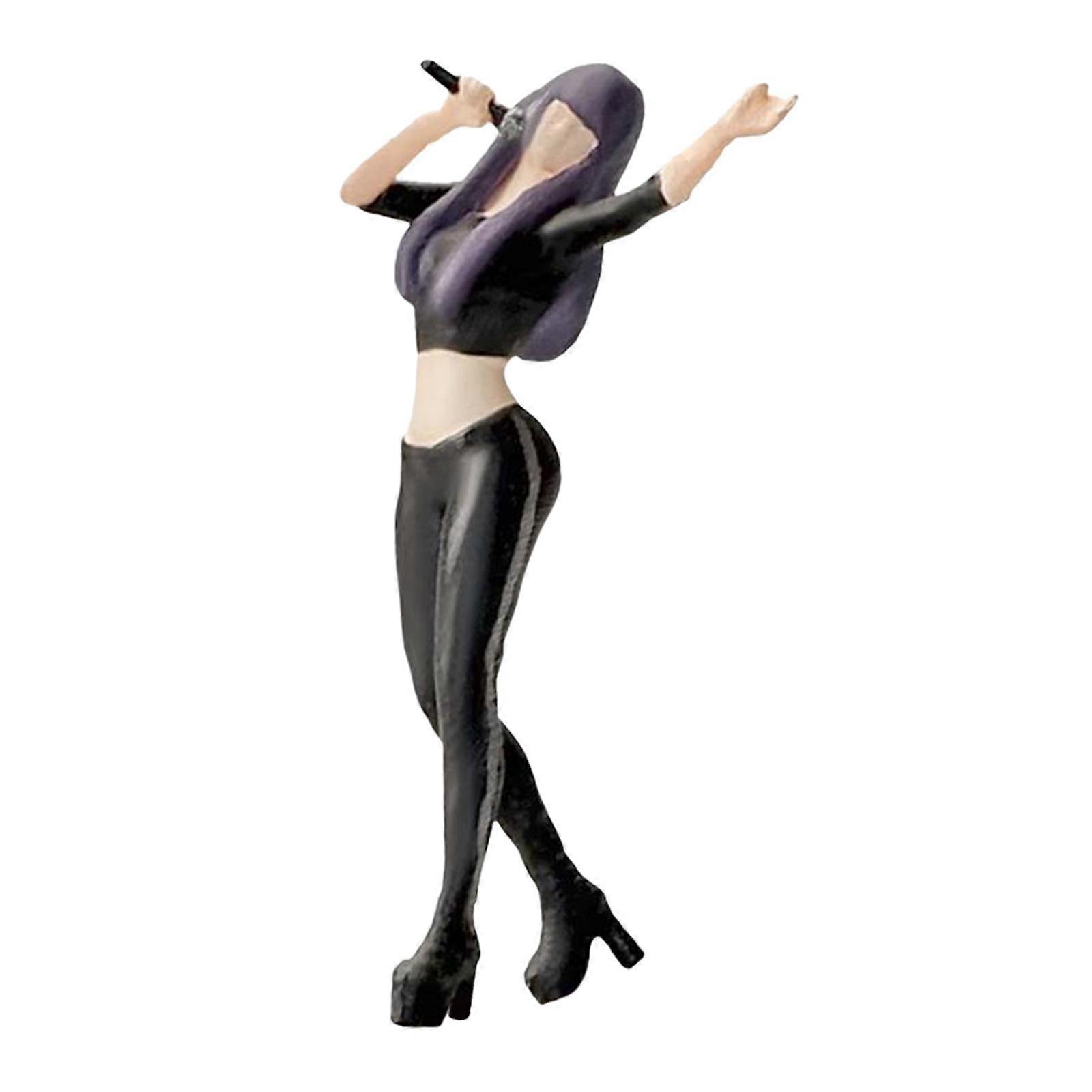 1/64 Singing Figures Ornament Miniature Model Figures Scenes Decor Black