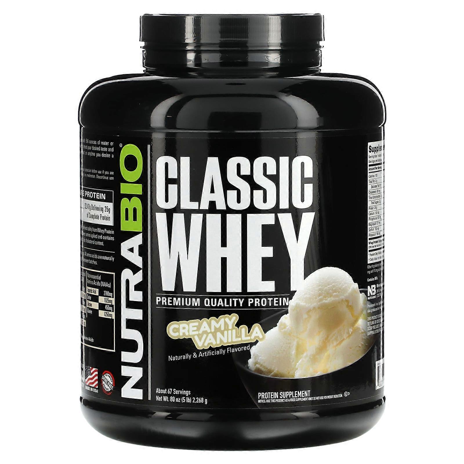Classic Whey Protein, Creamy Vanilla, 5 lbs (2,268 g)