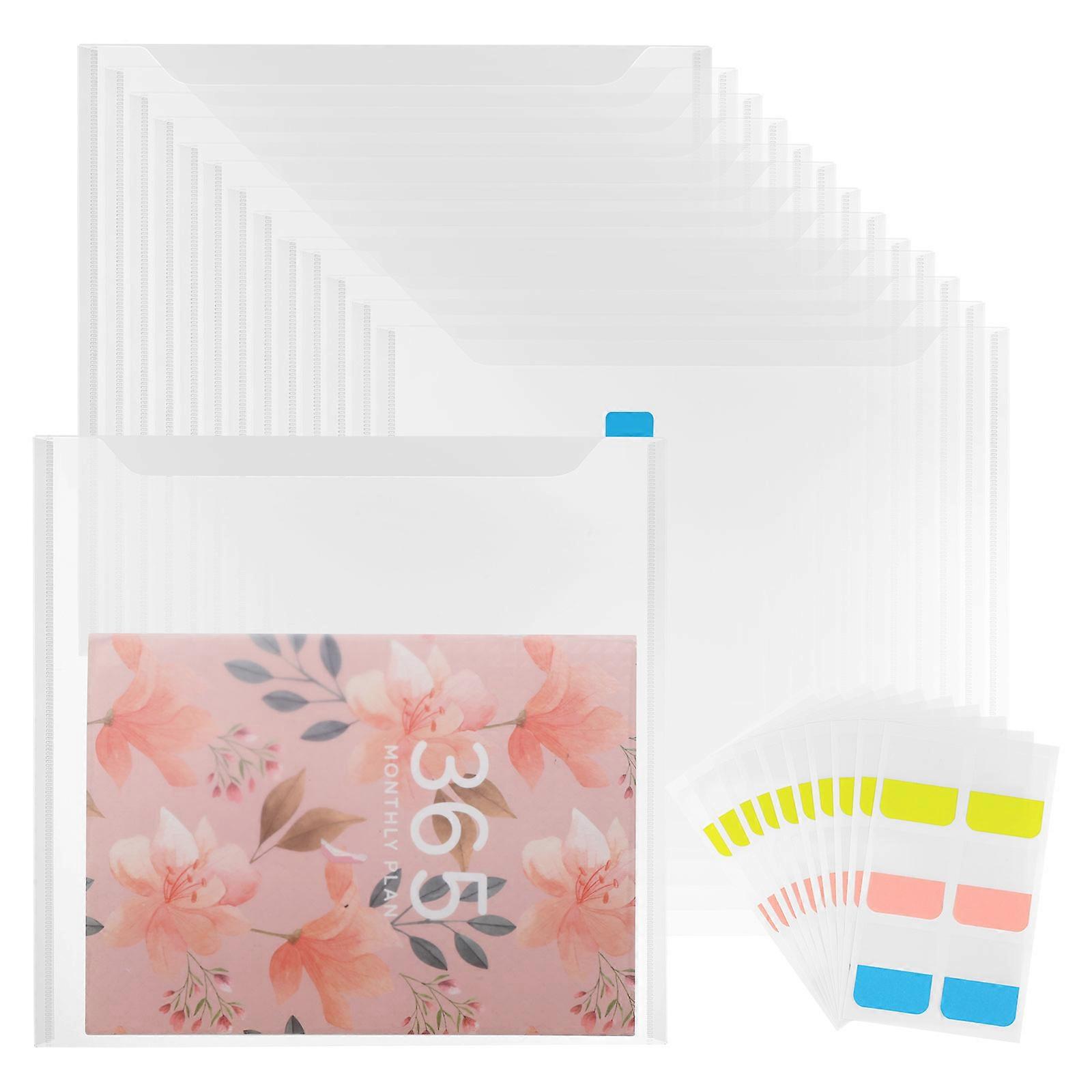 Multi Folder Organizer Plastic Document Expanding Folder Content Identification Home School Office 33.00X32.00X0.20CM 36Pcs