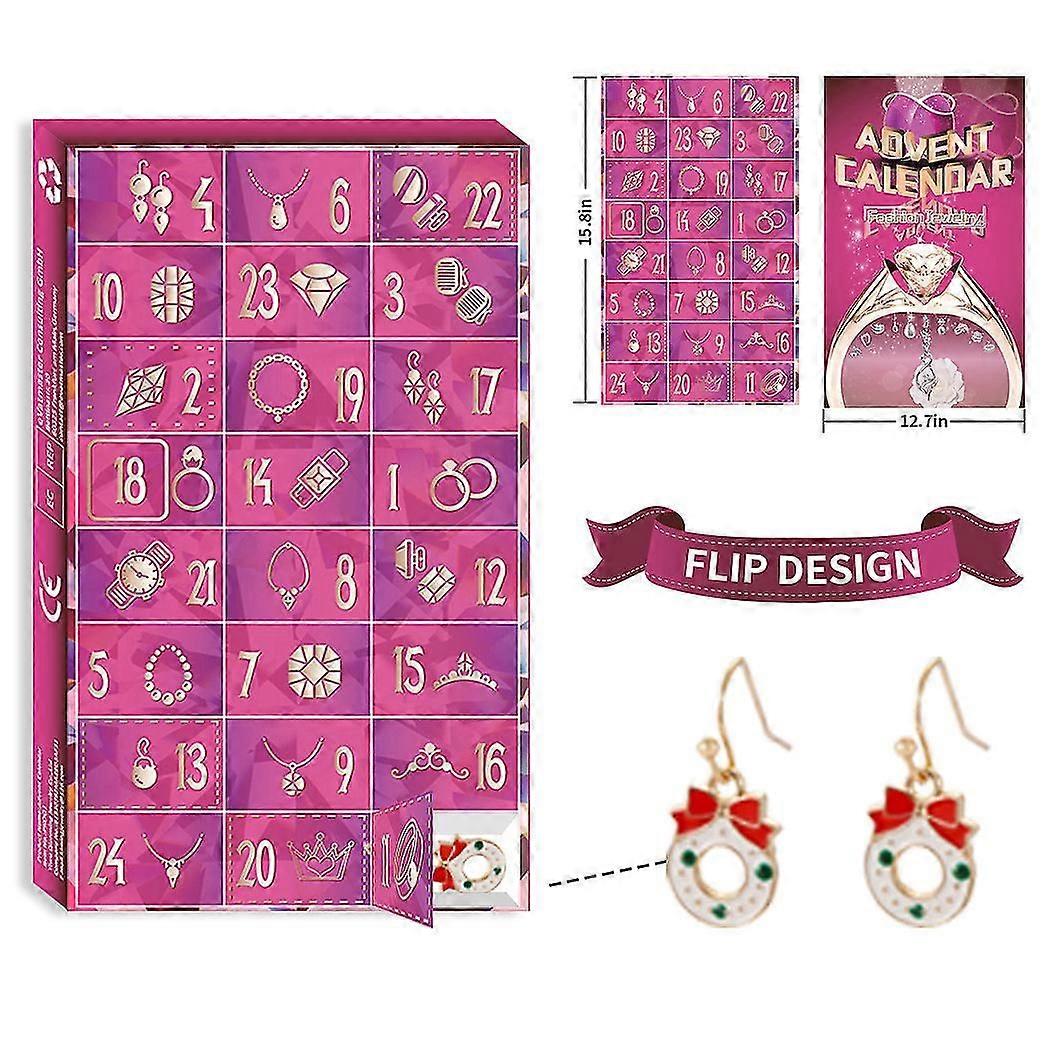 圣诞倒计时盲盒 24 格子饰品戒指项链饰品圣诞盲盒