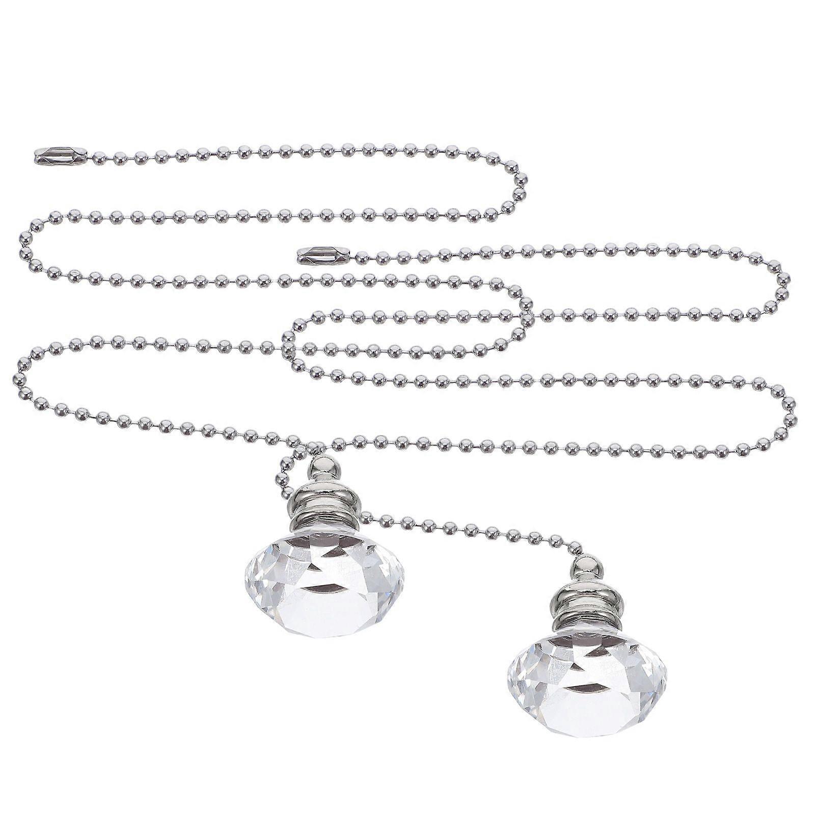 2pcs Decorative Ceiling Fan Pull Chains: Vintage Crystal Fan Pulls - Chain Extensions For Ceiling Lights - Decorative Cord Extenders