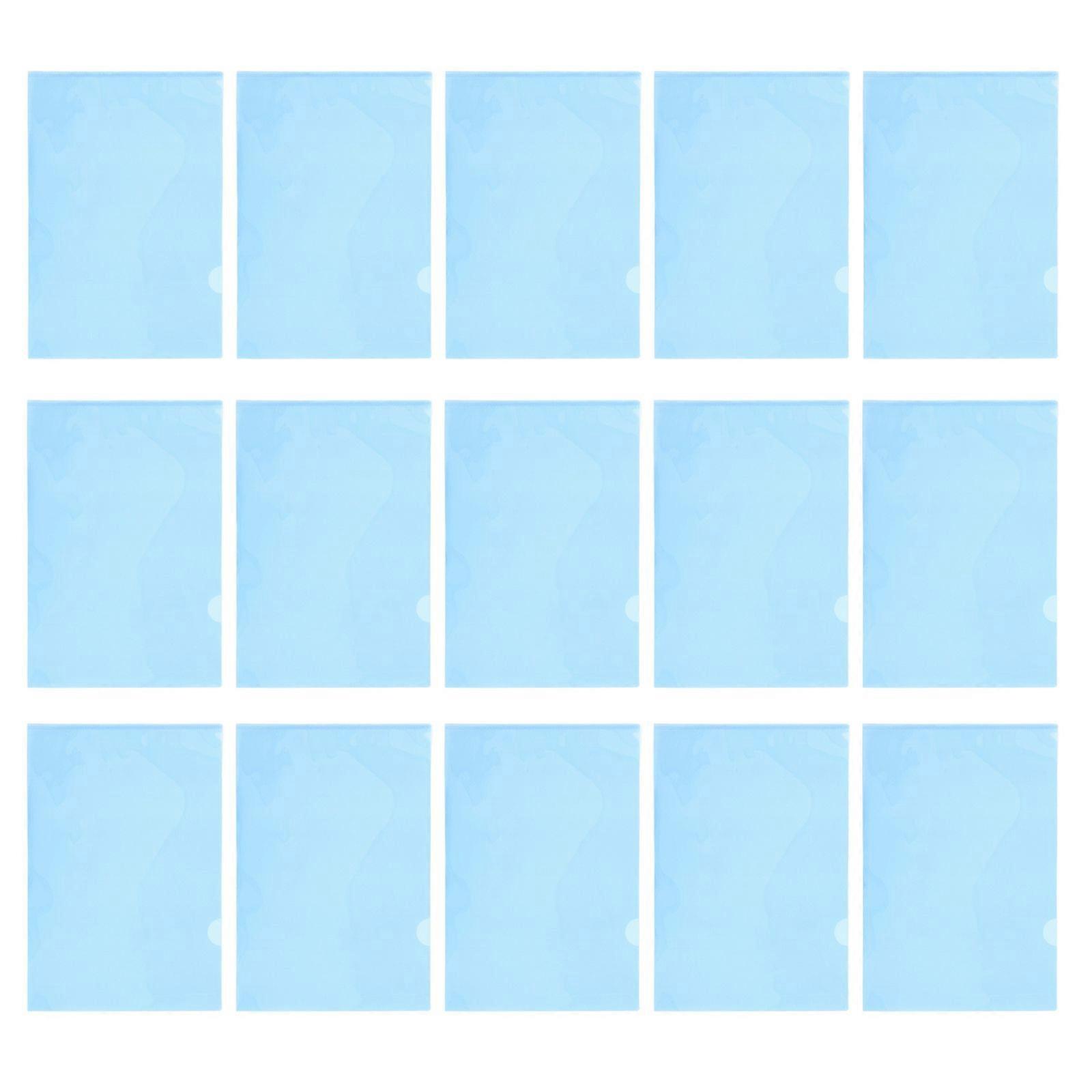 30pcs A4 Plastic Folders: L Type Project Pockets Paper Document Jacket Sleeves L Shaped For Documents Plastic Office File Blue
