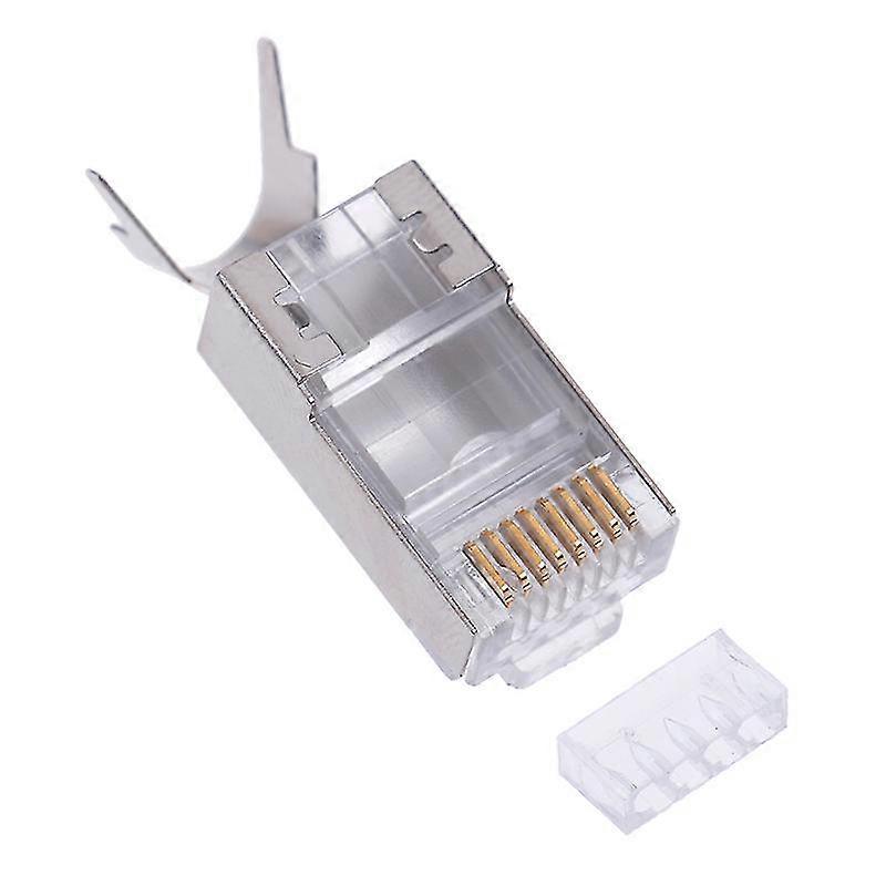 25-26 10pcs Cat7 Rj45 Connector Cat 7 Crystal Plug Shielded Ftp Rj45 Modular Connector