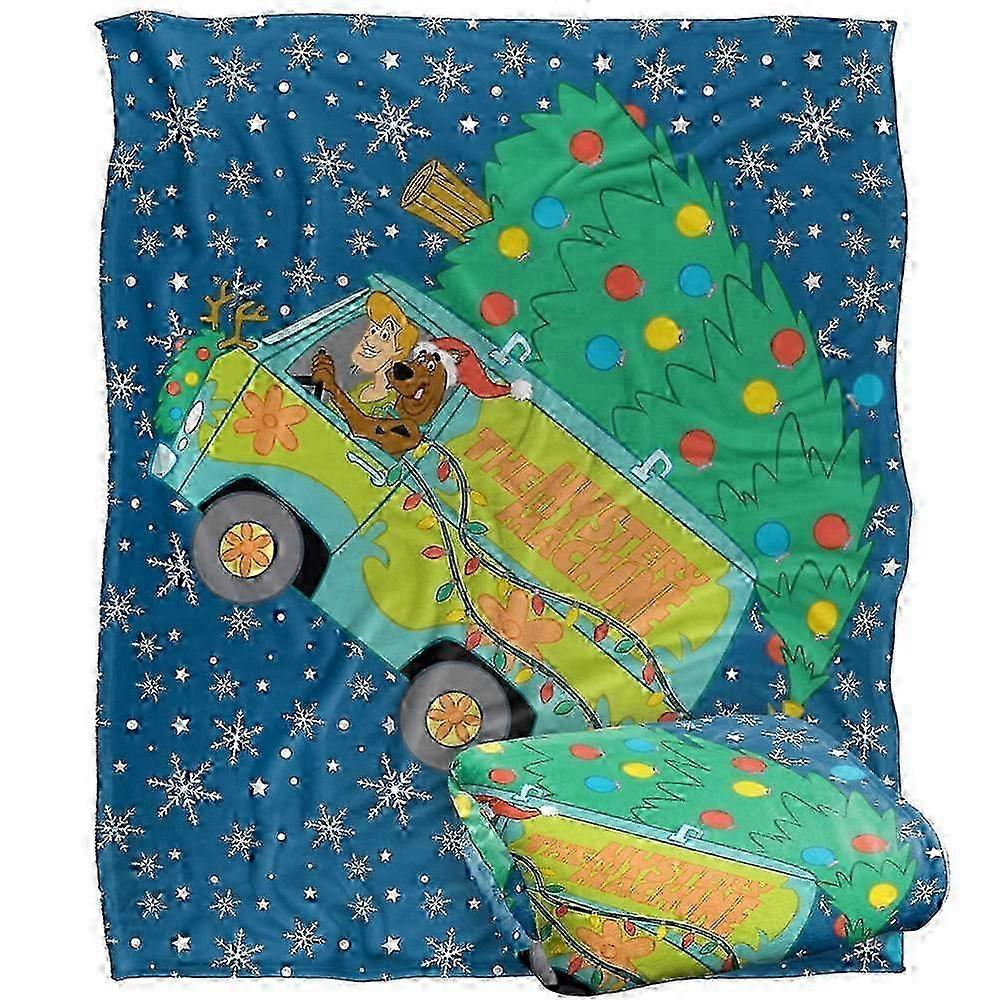 Couverture Scooby-Doo en forme de camionnette de Noël, ultra douce au toucher soyeux - Couverture Oh Christmas Tree cf227