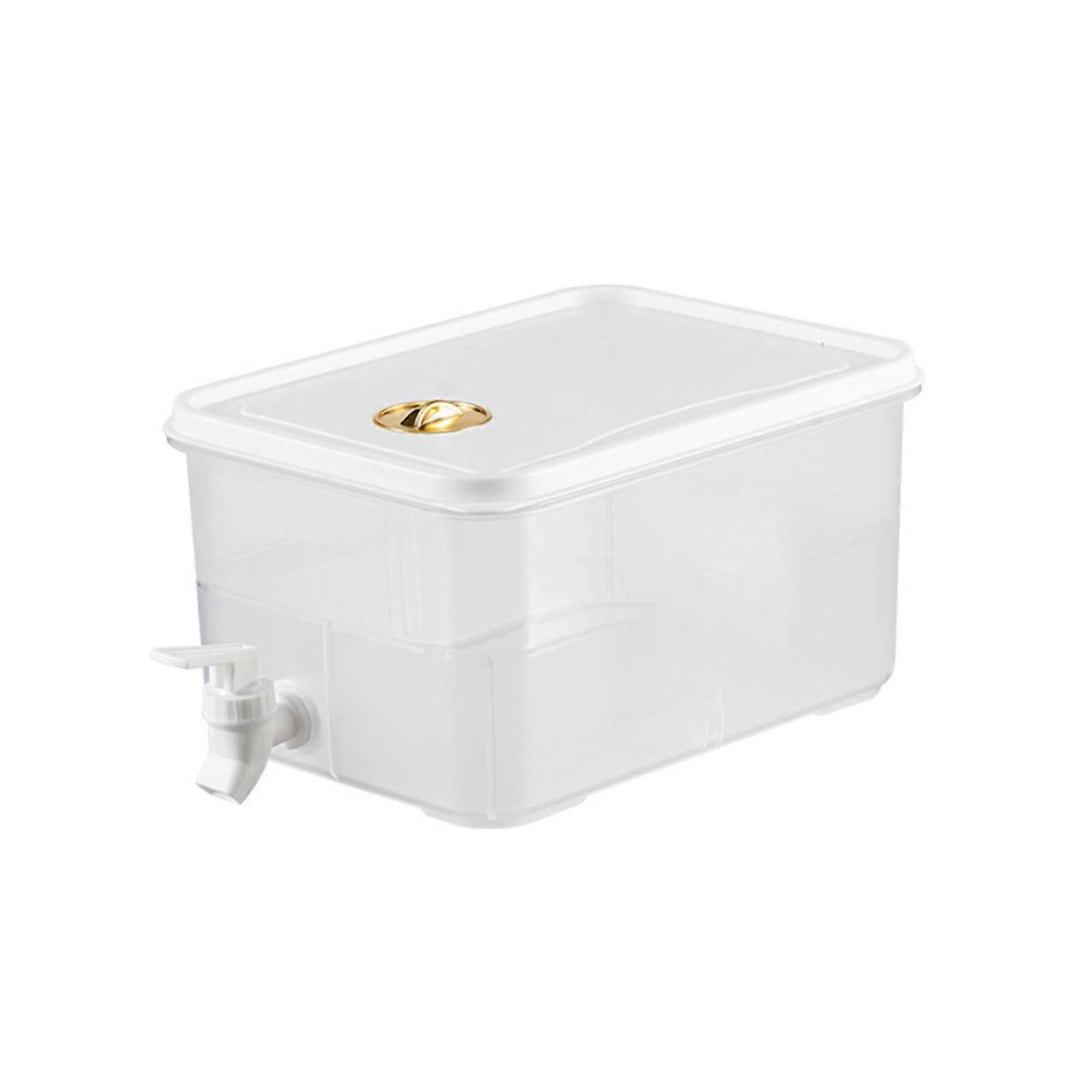 Poaug Food Storage Container, Compatible with Refrigerator Ice Drink Machine, Transparent Leak-Proof Beverage Bucket with Faucet and Lid