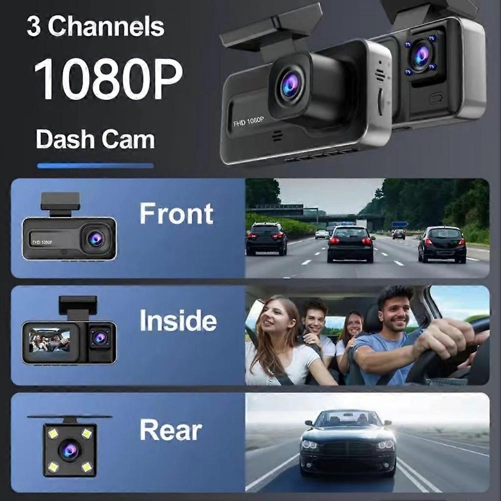Front & inside dash cam for vehicles with loop recording