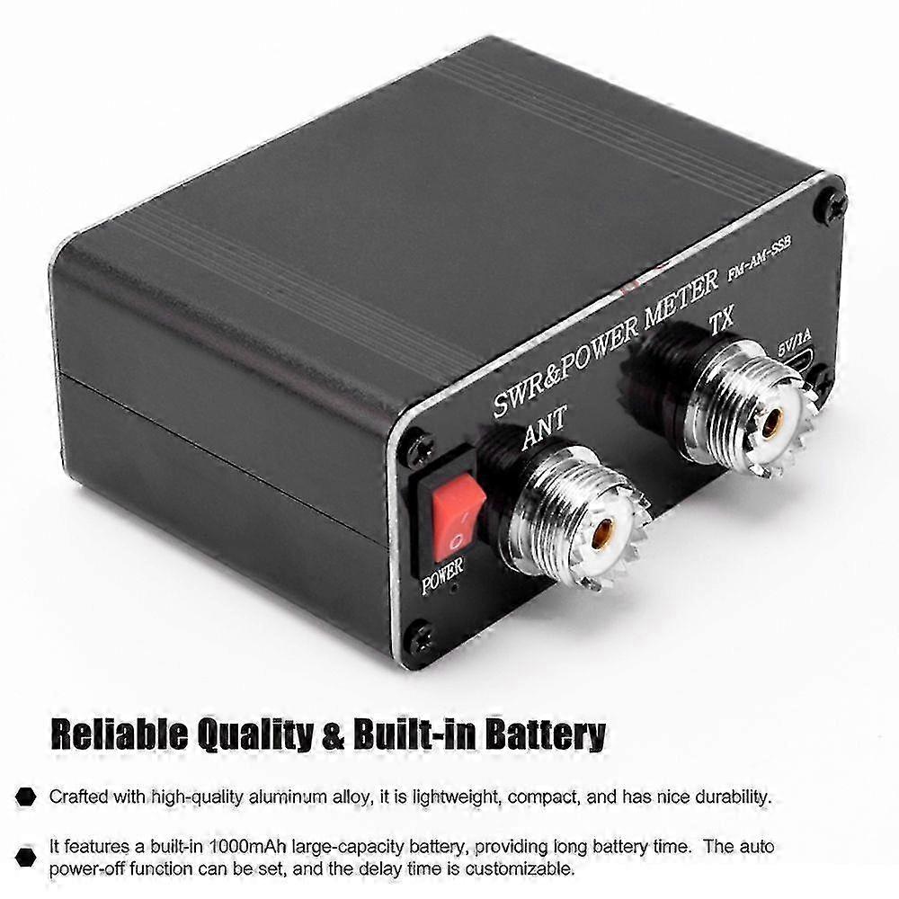 120W SWR Digital Power Standing  Meter 1.8-54MHz Shortwave Meter FM AM SSB Modes Power Meter Support SWR/Power Adjustable & High SWR Alarm Function