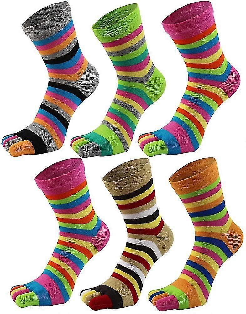 Calcetines de punta para mujer 5 dedos algodón Wicking Athletic 6 Pack