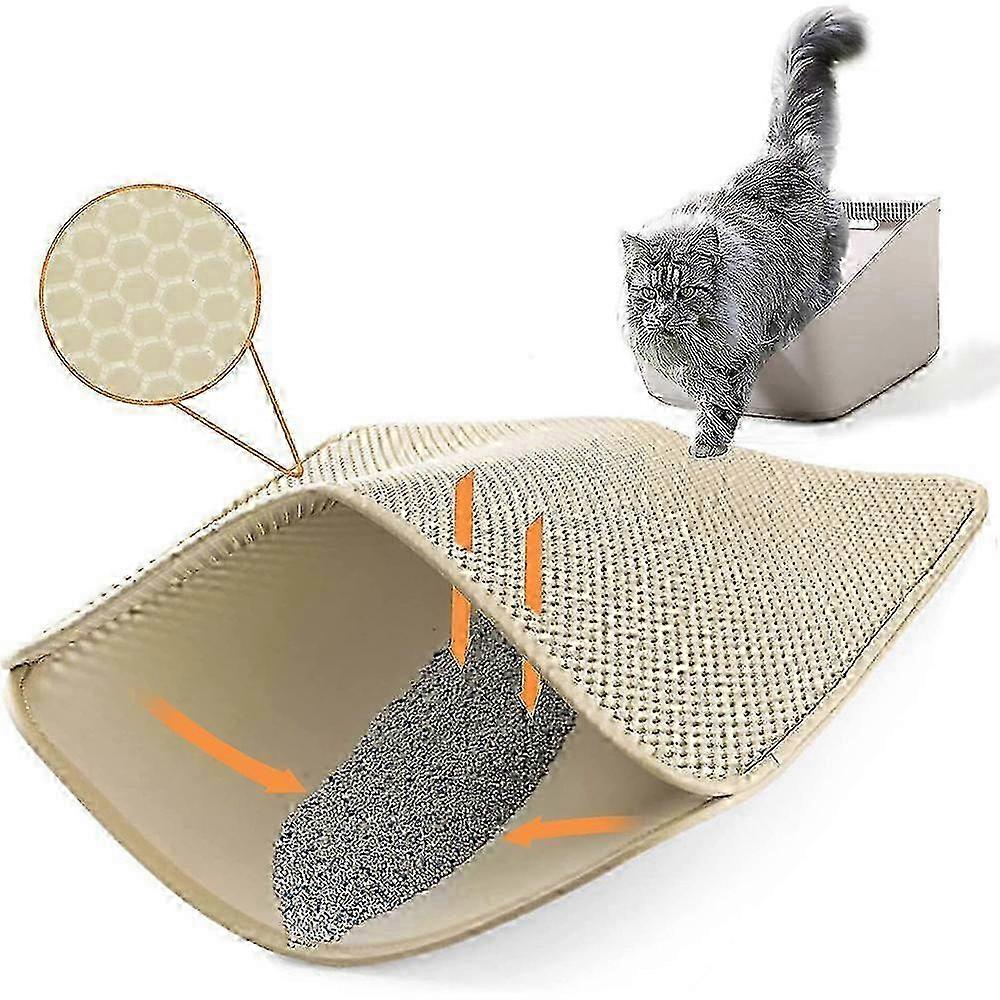 Cat litter mat, honeycomb double layer mat