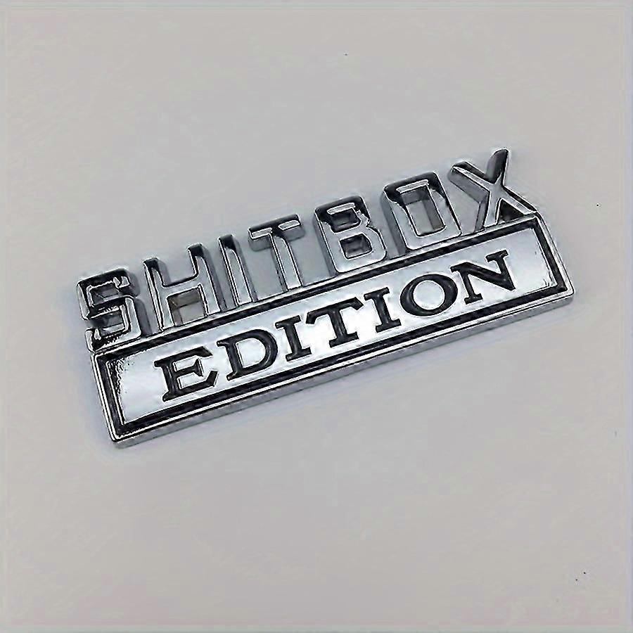 Shitbox Edition Badge, 3D Car Badge Stickers, Cool 3D Mudguard Nameplate Replacement, Compatible With Most Cars, Trucks, And SUVs