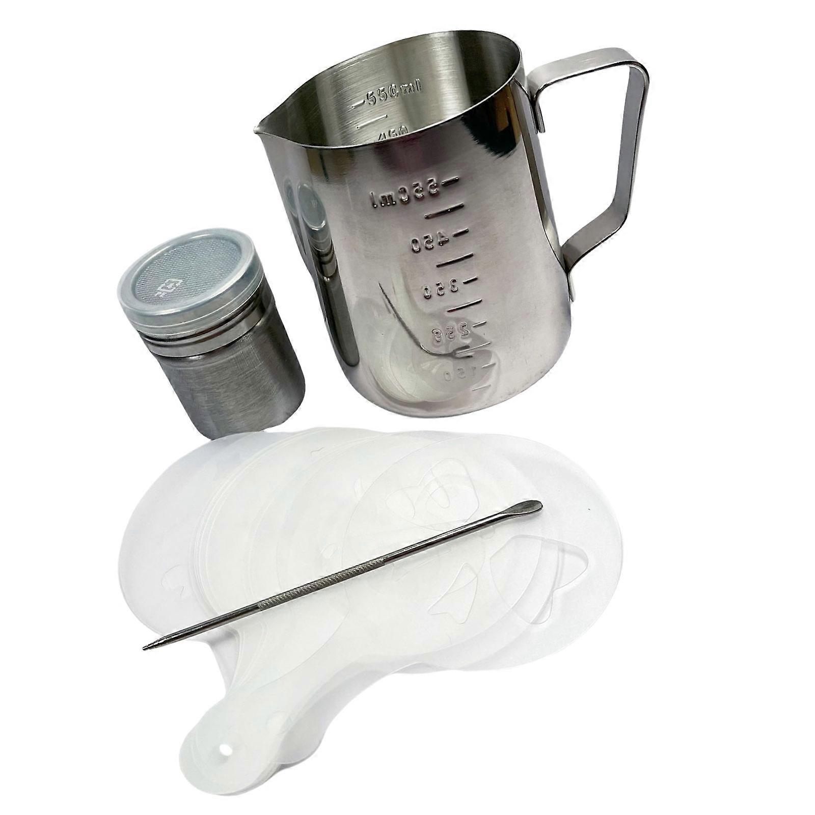 Stainless Steel Milk Frothing Pitcher 350ml/600ml V Spout Design With Double Measurement Marking For Lattes Art CoffeeEssentials Multicolor