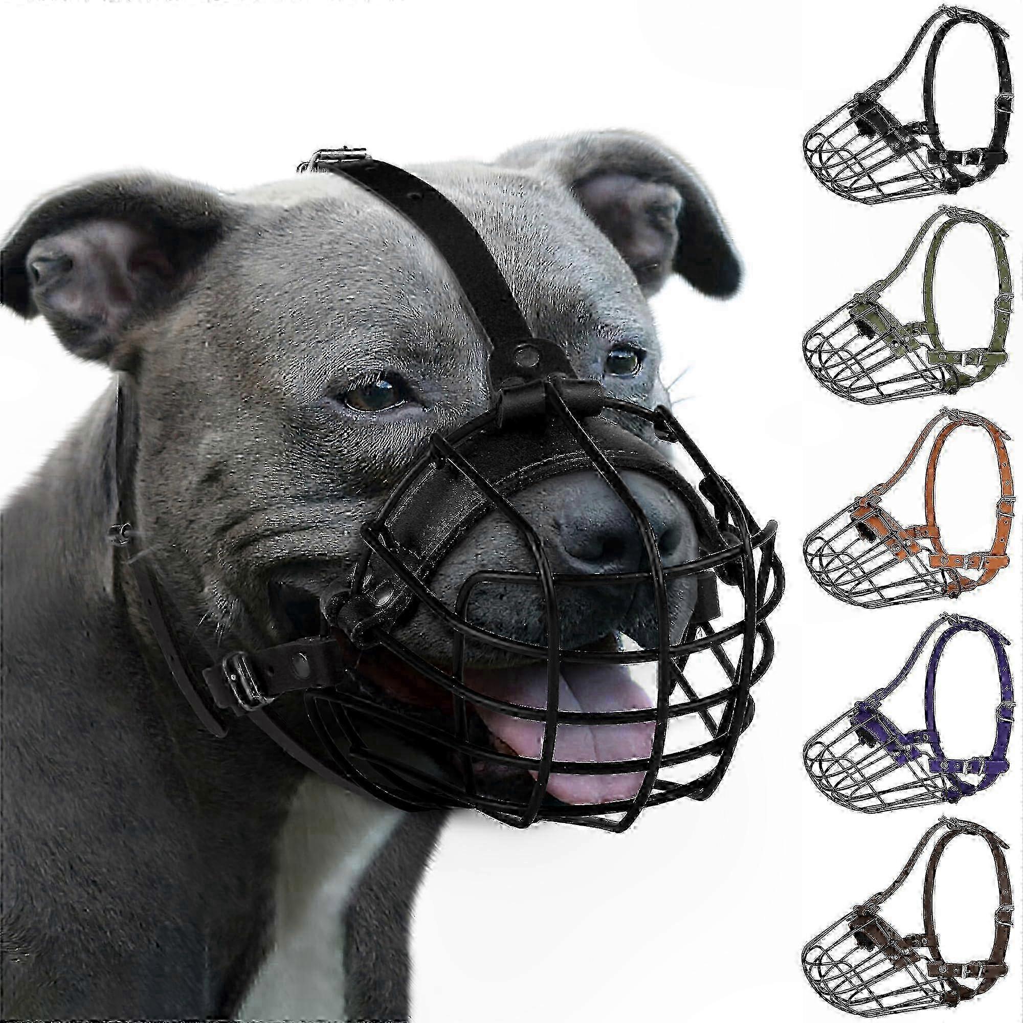 Ventilated Metal Basket Muzzle for Large Dog Breeds SZRH