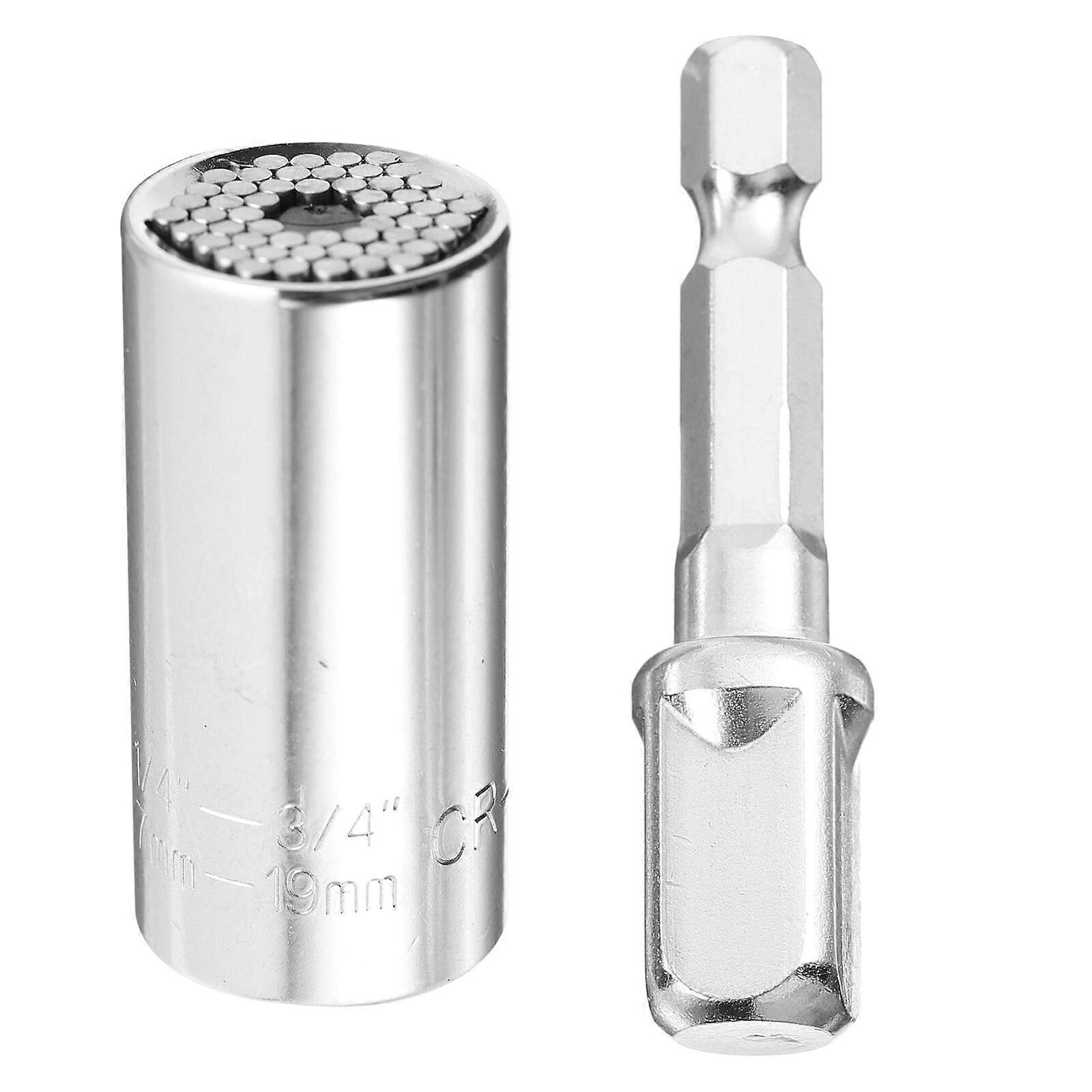 1pc 7-19mm Universal Socket with 1pc Ratchet Wrench Power Drill Adapter