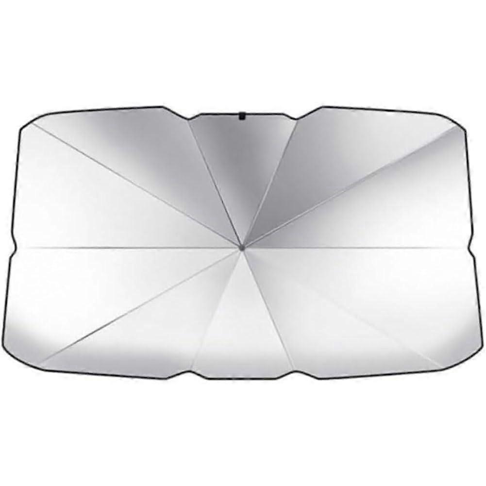 Car Windshield Sun Shade Umbrella Compatible with Model Y 2020 140x80 Cm Silver UV Blocking Windscreen Heat Insulation