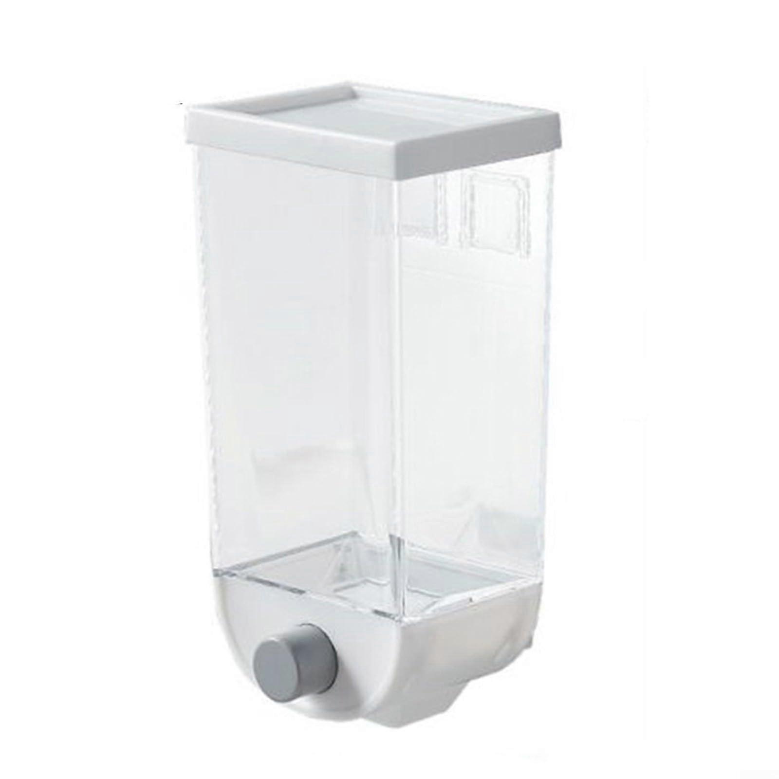 Bulk Cereal Dispenser Wall Mounted Food Storage Container For Bulk Cereals 1.5L White PP Material Oatmeal Bin