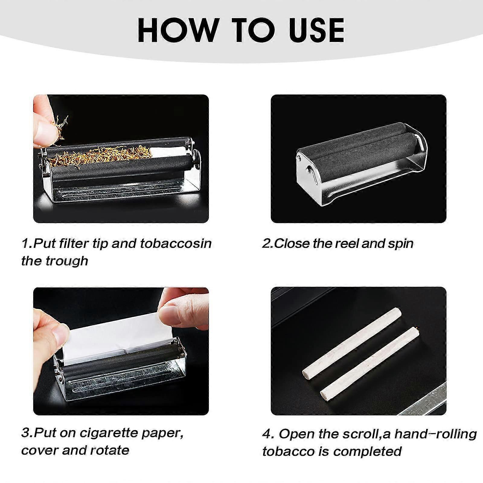 2pcs Metal Tobacco Roller, Easy Use Manual Cigarette Rolling Machine, 70mm Tobacco Maker Tool, Roller Cigarette