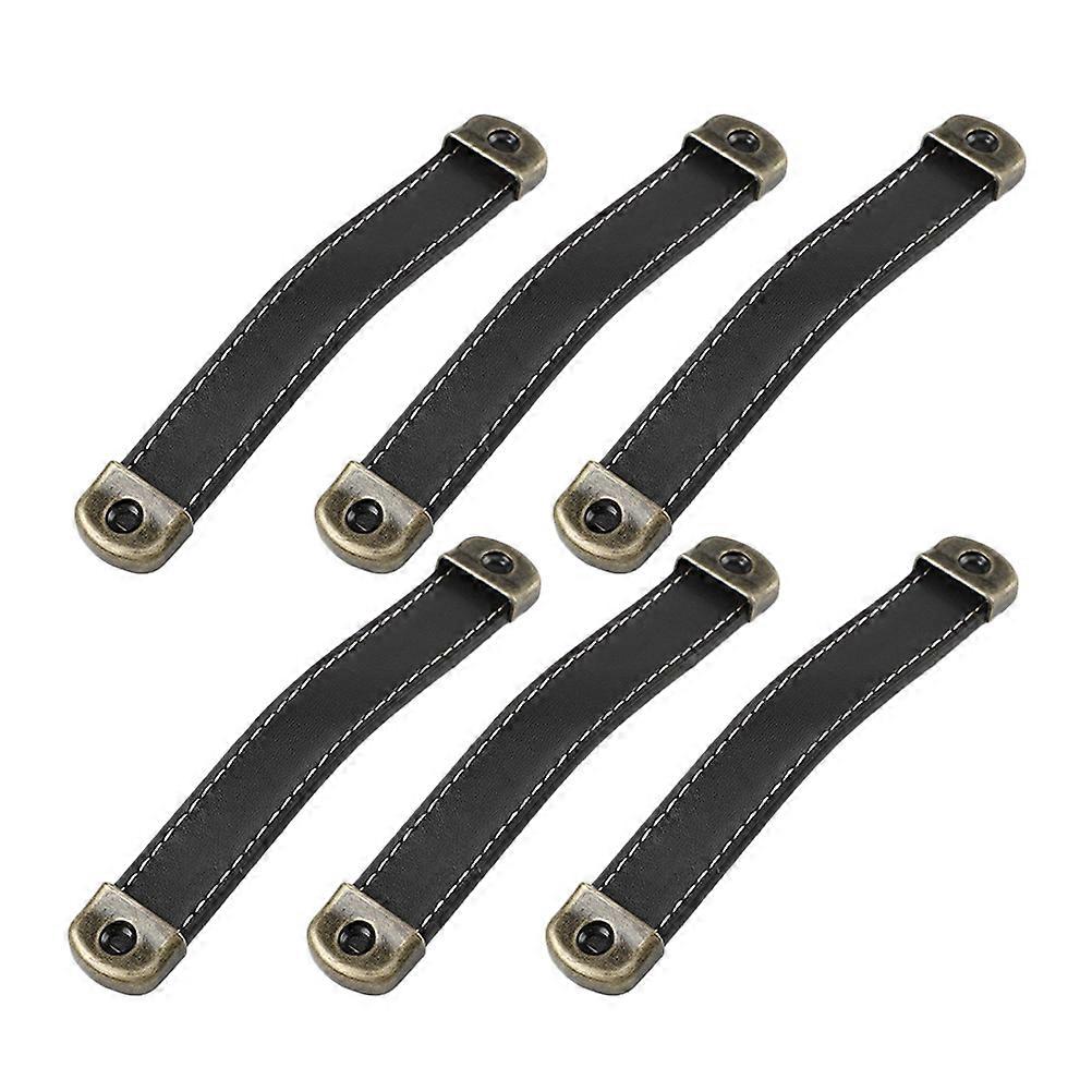 Drawer Pull Zinc Alloy Handles for Door Use 6Pcs Black Pull Handles