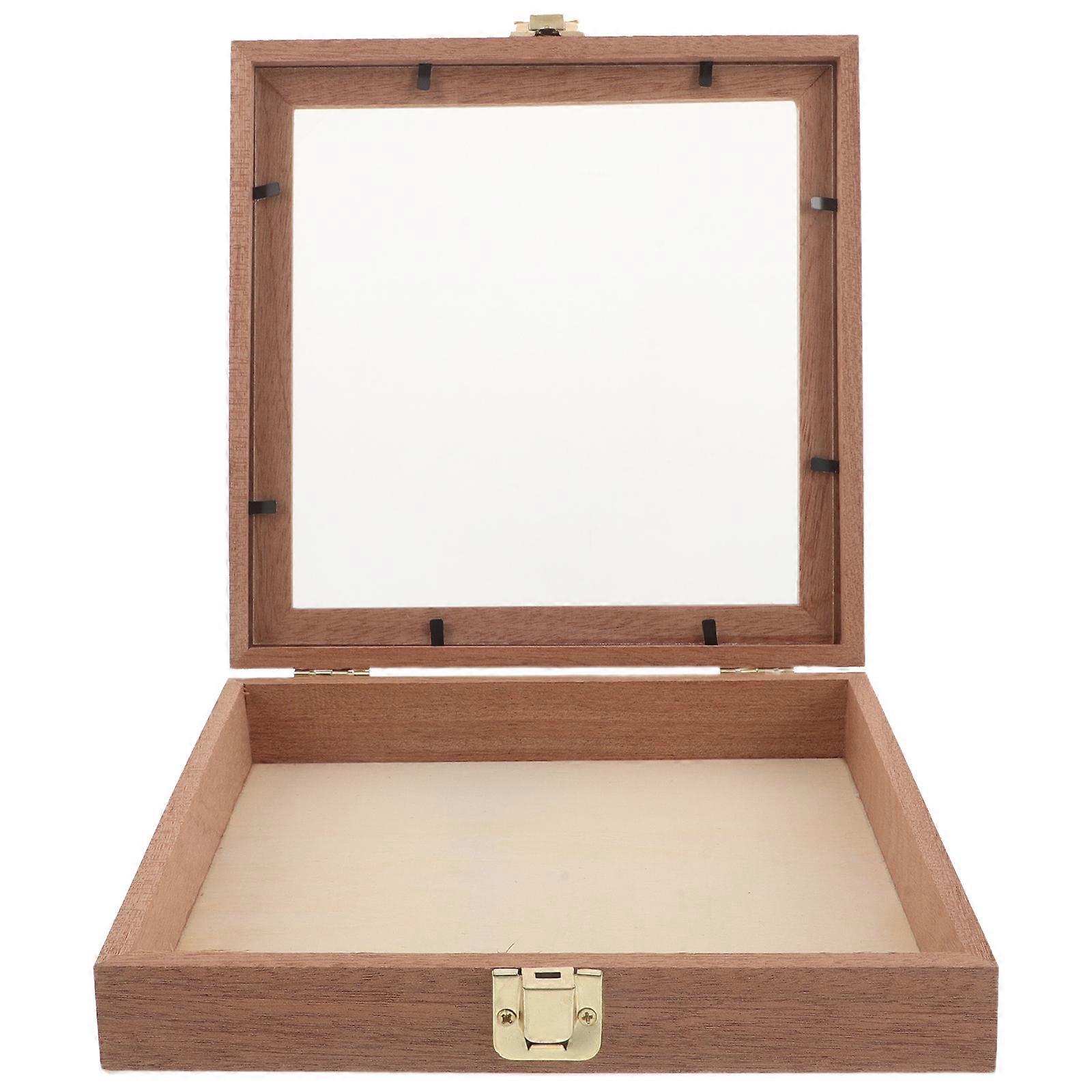 Wood Storage Box with Lid for Storage Small Rustic Keepsake Organizer