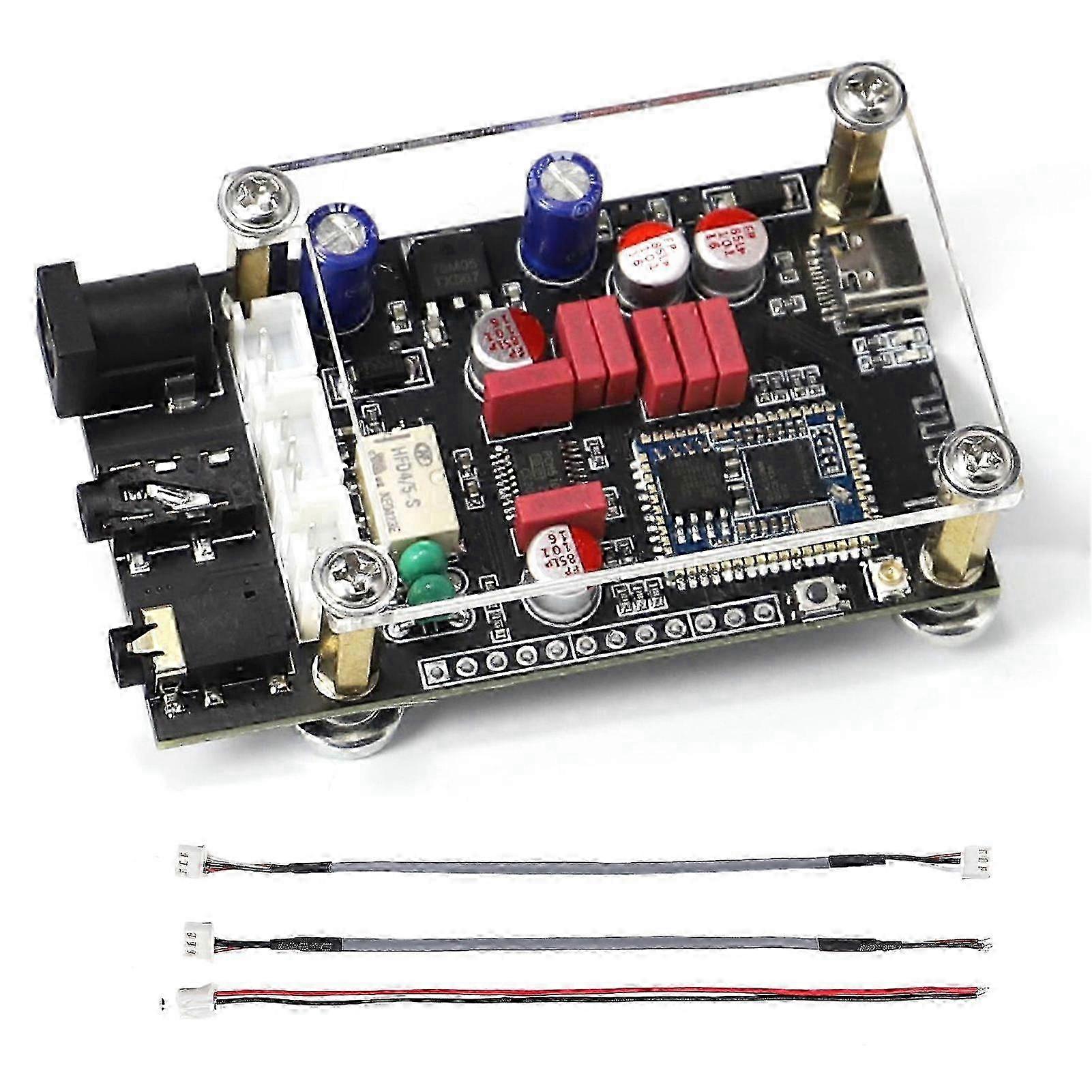 Portable Lossless BT 5.1 USB Decoding Board QCC5125 APTX LDAC Onboard Antenna Decoder with Acrylic Case Fine Quality Clear Sound Decoding Board
