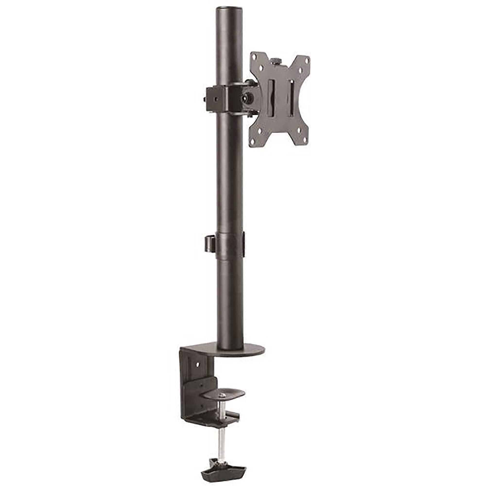 Single Monitor Desk Mount Up To 34In VESA HeavyDuty Pole Mount No Articulating Arm Desk Clamp/Grommet ARMPIVOTV2 Black