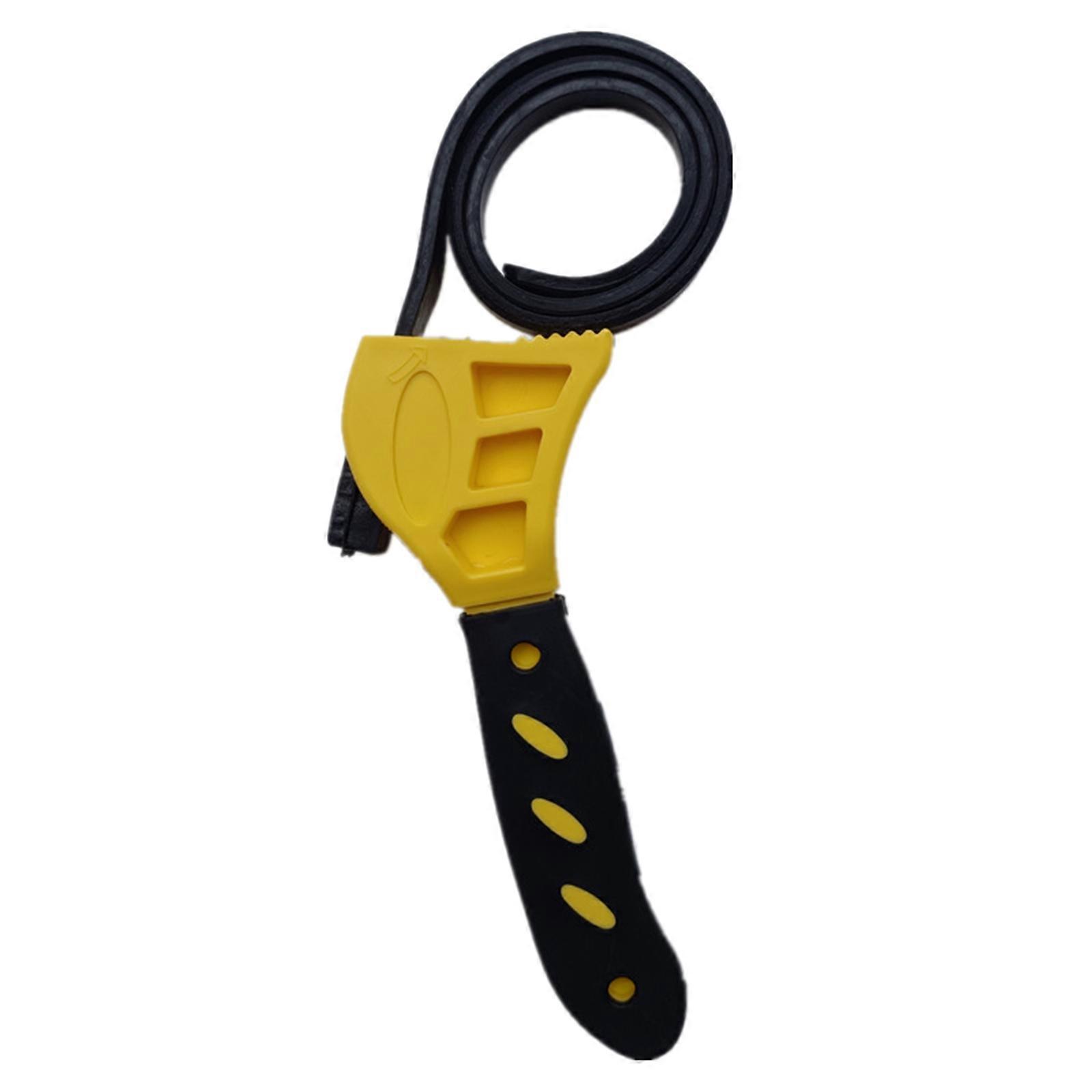 Multifunctional Strap Wrench Adjustable Rubber Belt Wrench Universal Strap Wrench for Different pipe  & Fasteners  Yellow 125mm