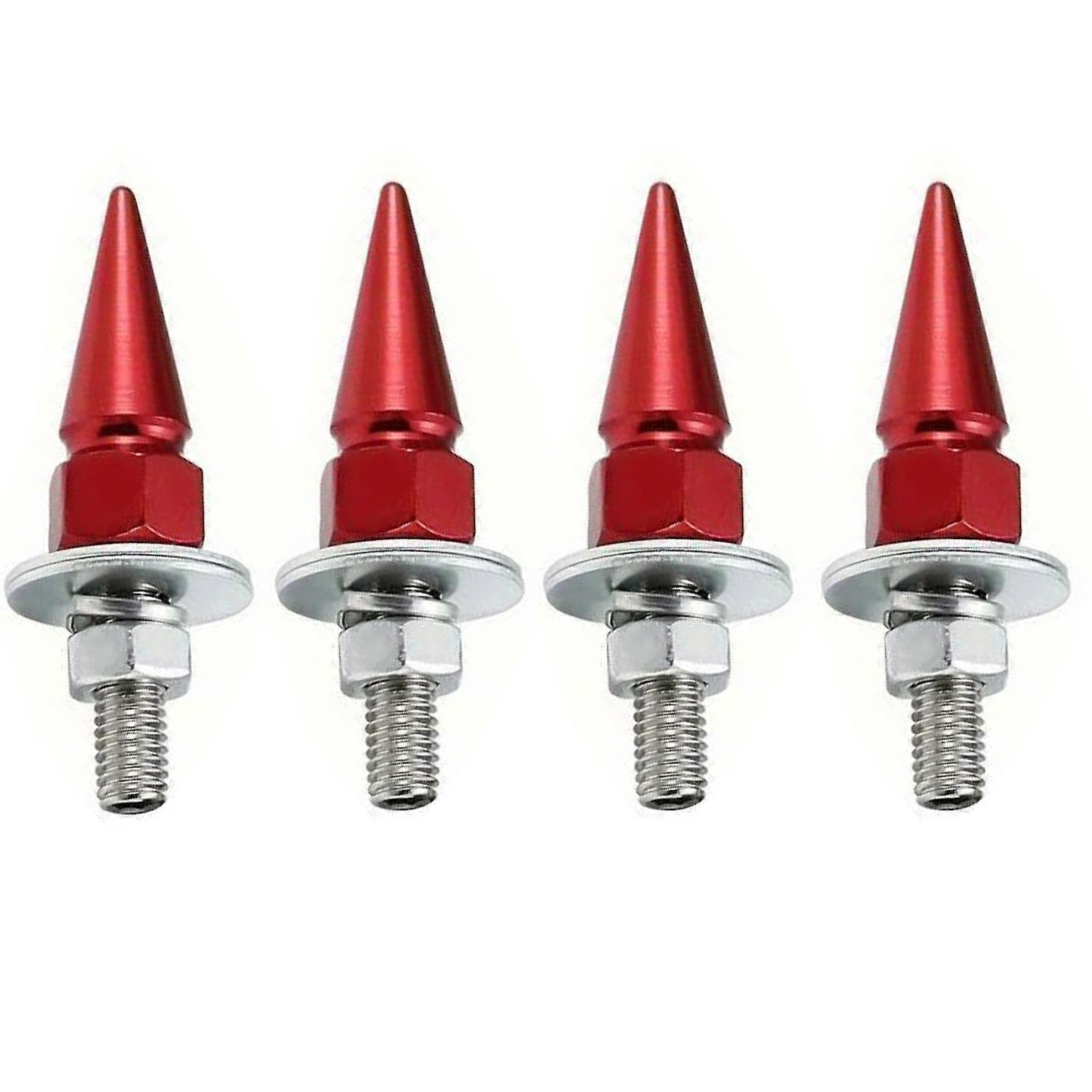4pcs M6 Threaded Tip Screws License Plate Bolts Aluminium Alloy Corrosion Resistant Suitable For Various Vehicle Models Multicolor