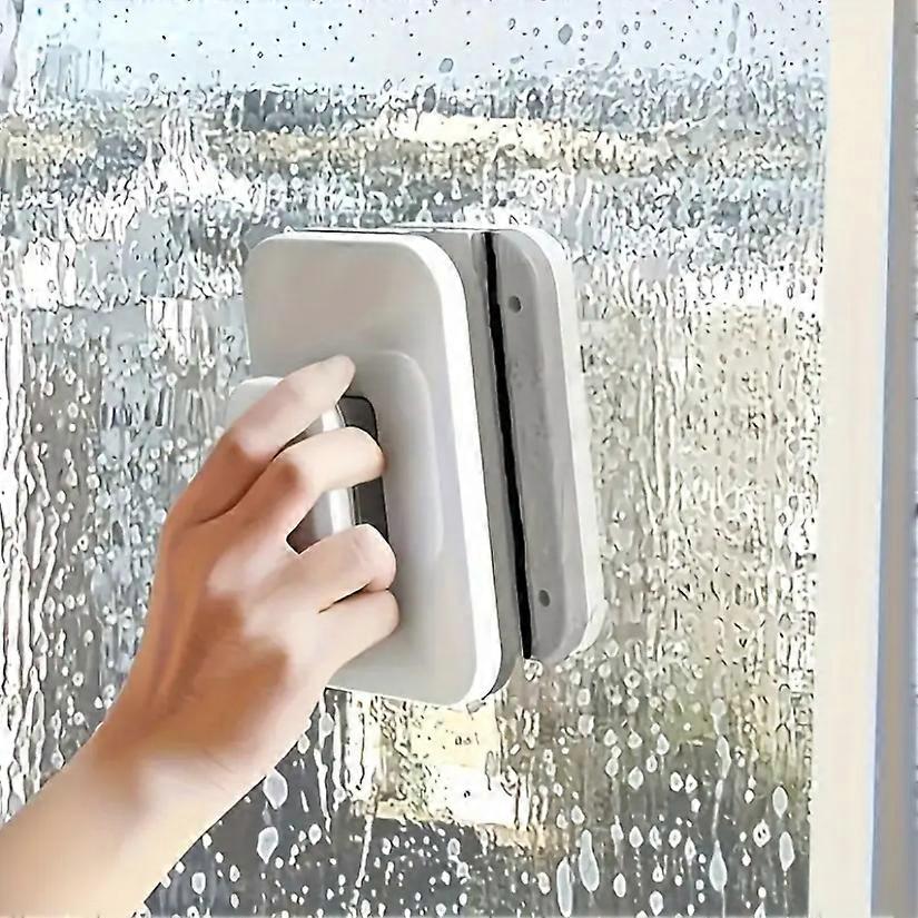 Double-Sided Magnetic Window Cleaner, Strong ABS Handheld Tool with Safety Rope, Anti-Pinch Design for 3-10mm Single-Layer Glass